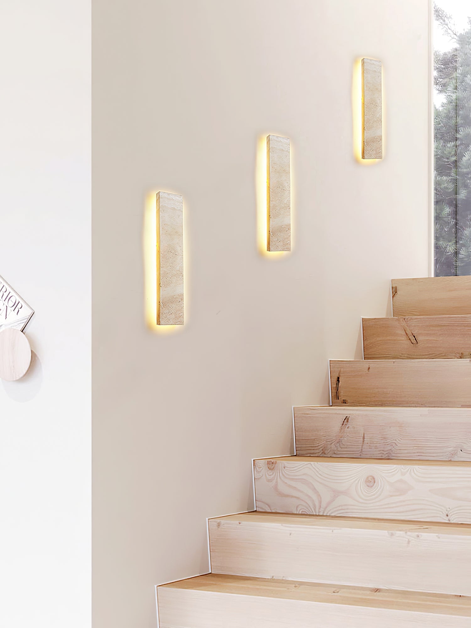 Olnorir Slim Rectangle Travertine Wall Light - Blowlighting