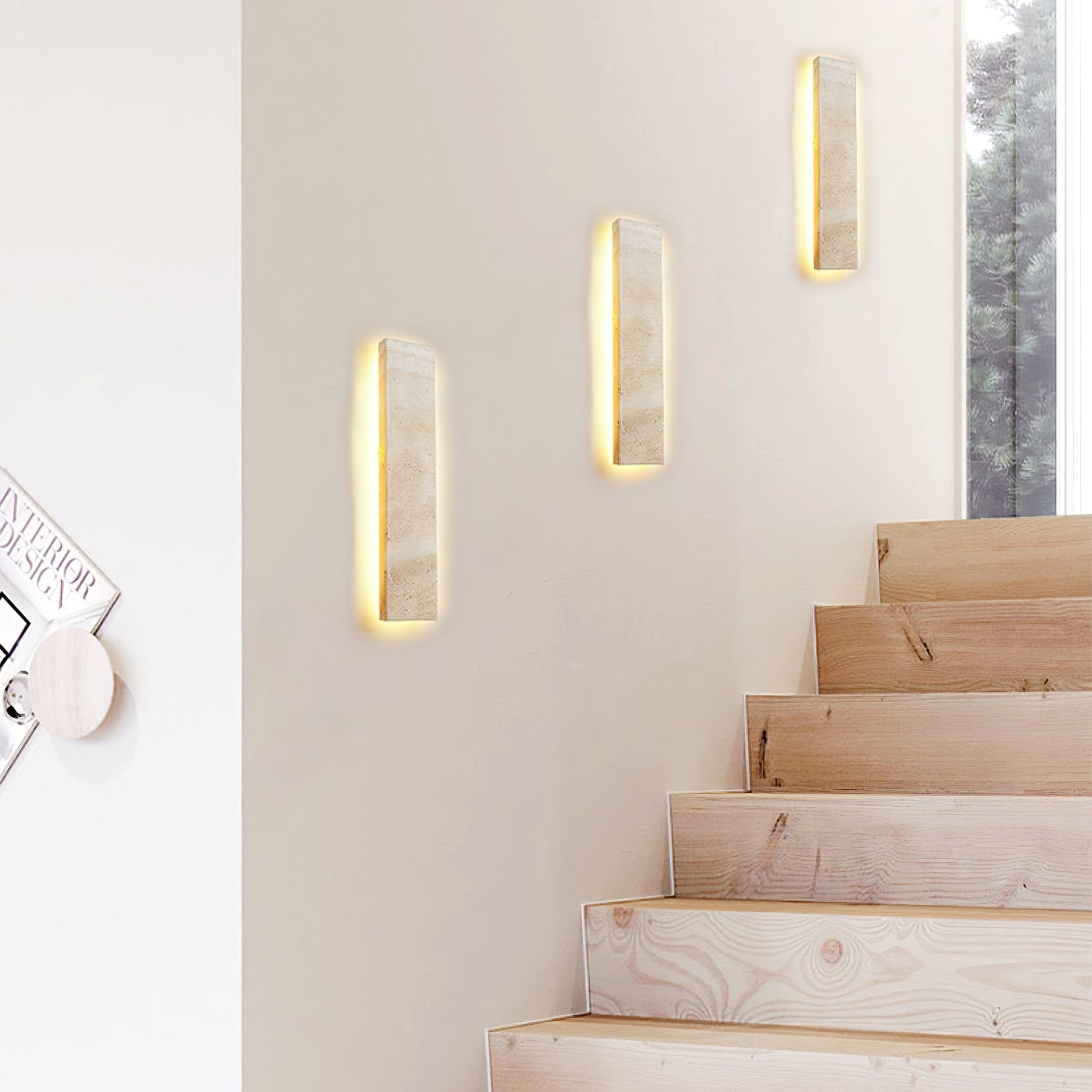 Olnorir Slim Rectangle Travertine Wall Light - Blowlighting