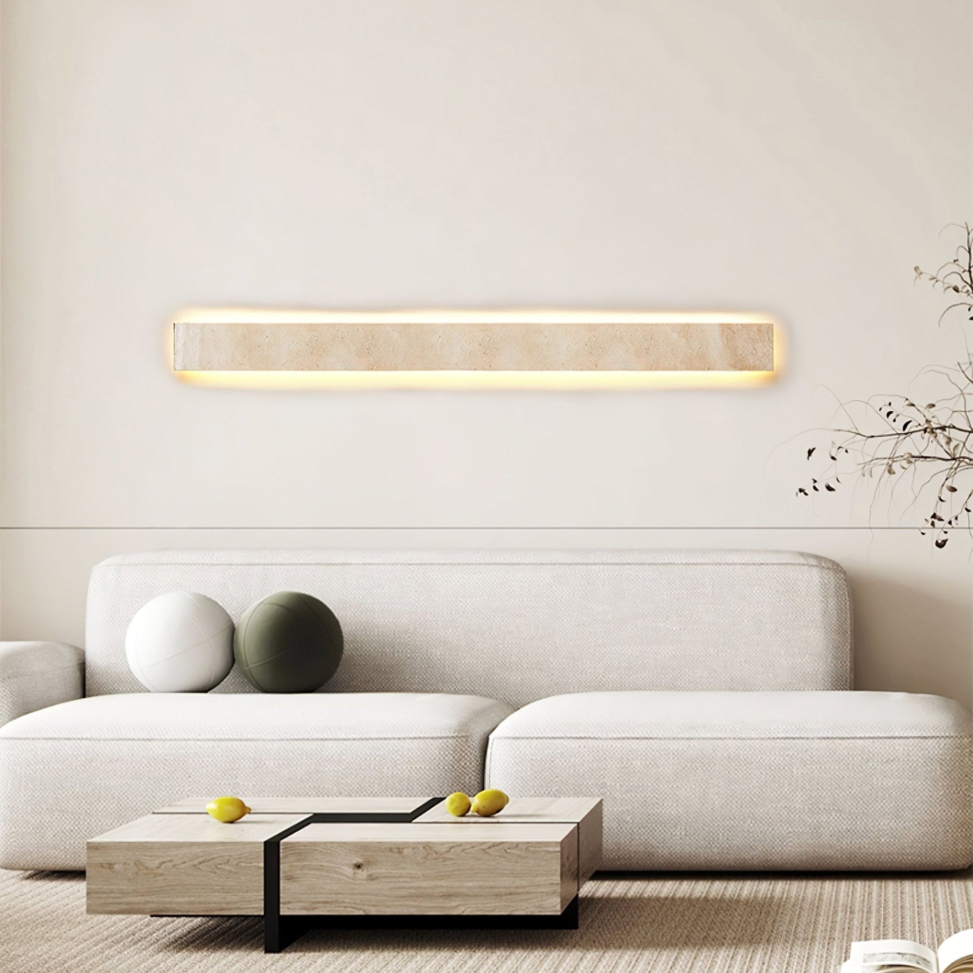 Olnorir Slim Rectangle Travertine Wall Light - Blowlighting