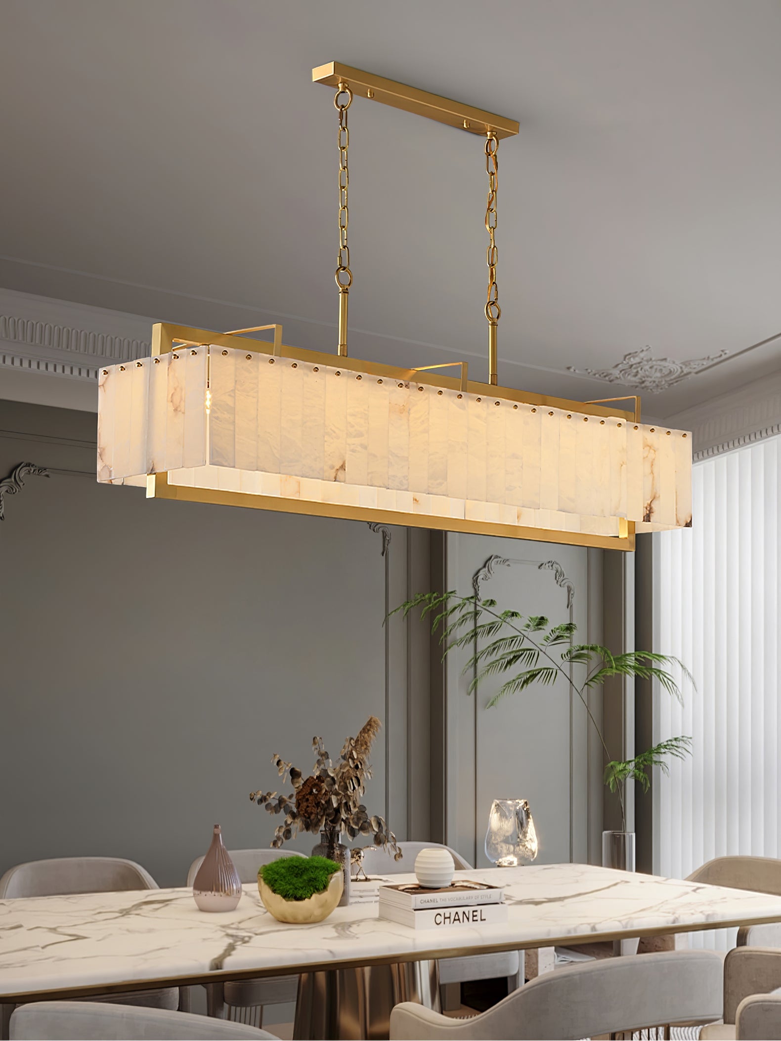 Aether Rectangular Alabaster Pendant Light - Blowlighting