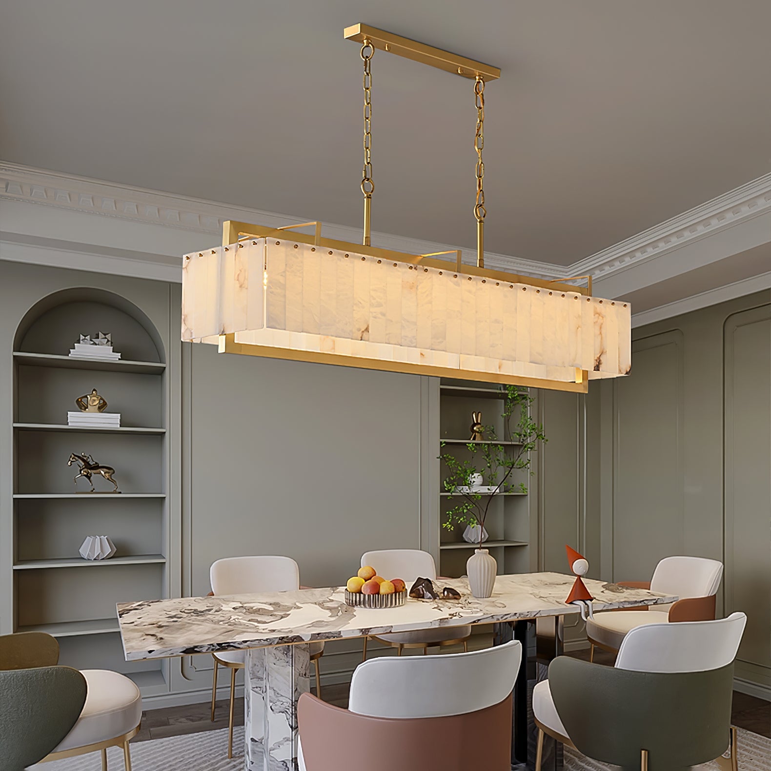 Aether Rectangular Alabaster Pendant Light - Blowlighting