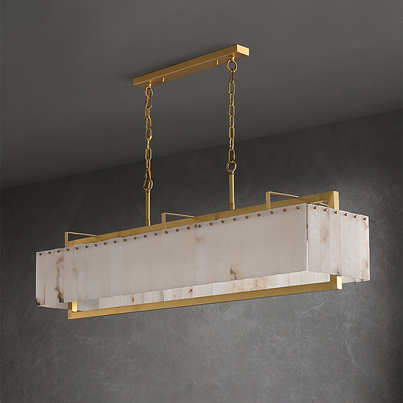 Aether Rectangular Alabaster Pendant Light - Blowlighting