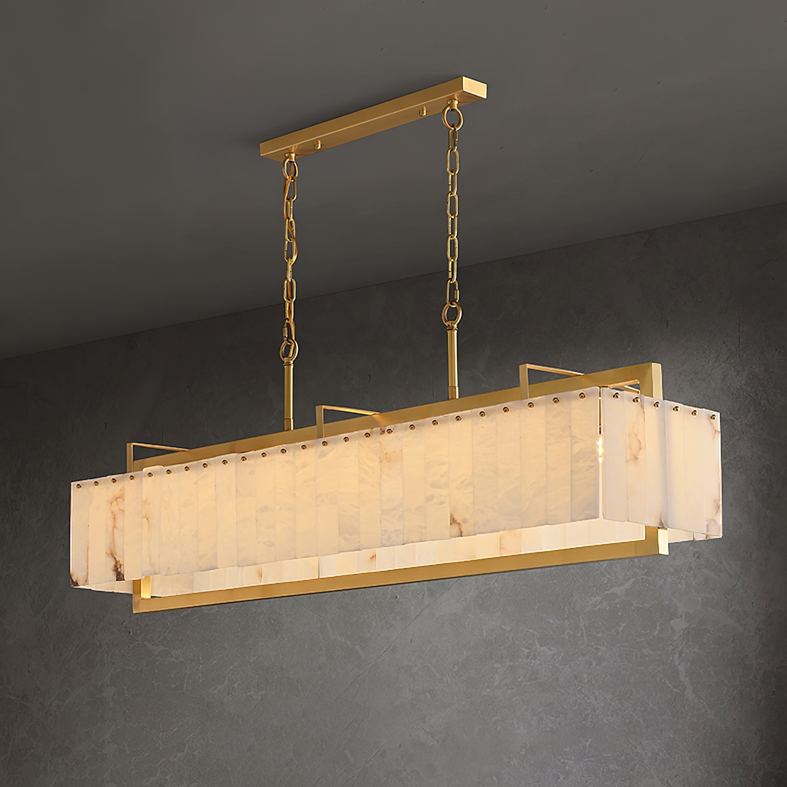 Aether Rectangular Alabaster Pendant Light - Blowlighting