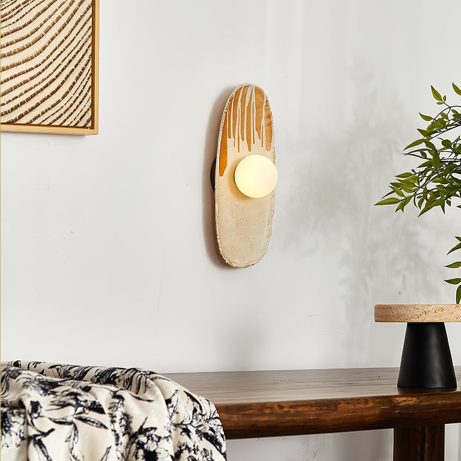 Solace Rustic Marble Wall Lamp - Blowlighting
