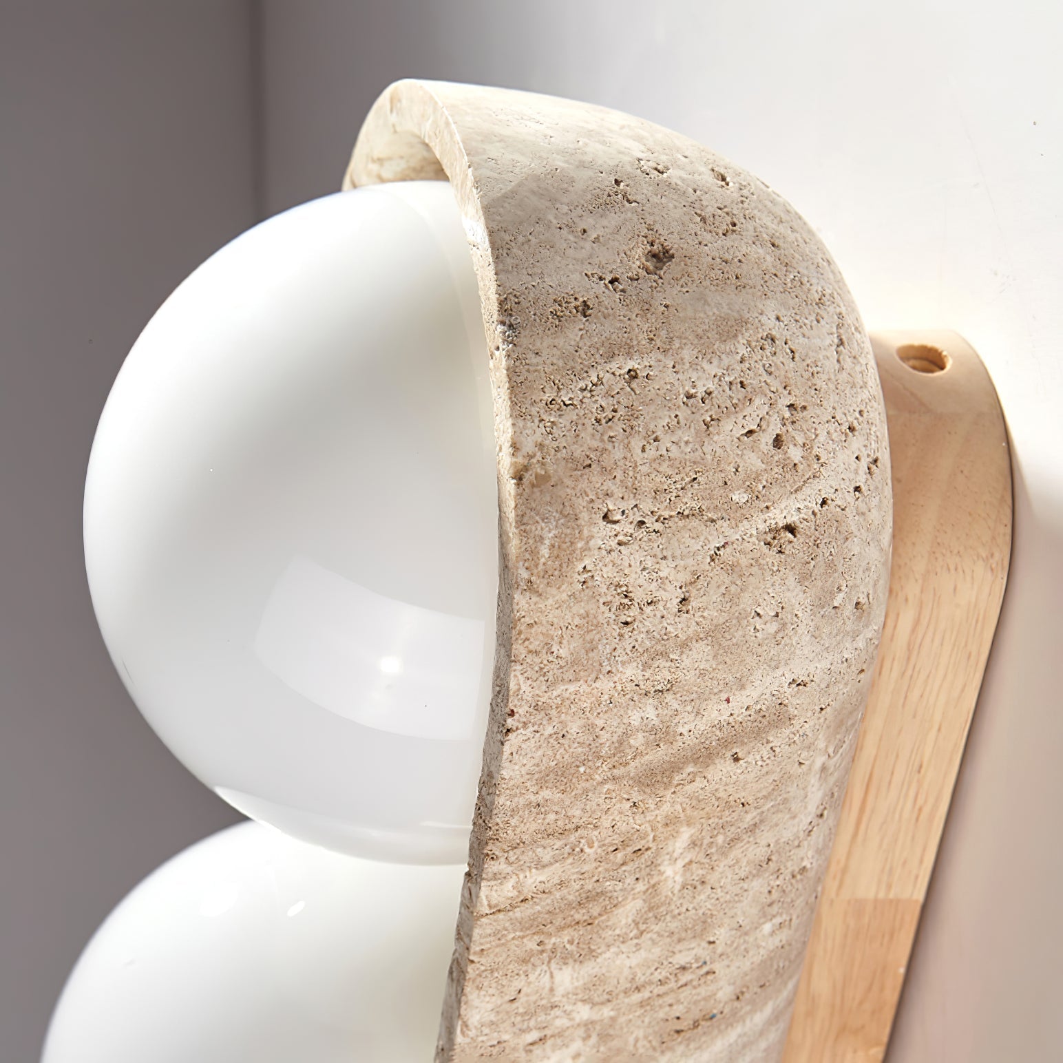 Trio Globe Travertine Wall Sconce - Blowlighting