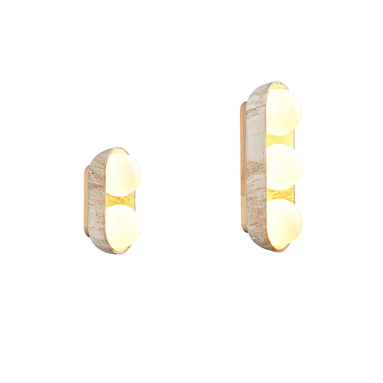 Trio Globe Travertine Wall Sconce - Blowlighting