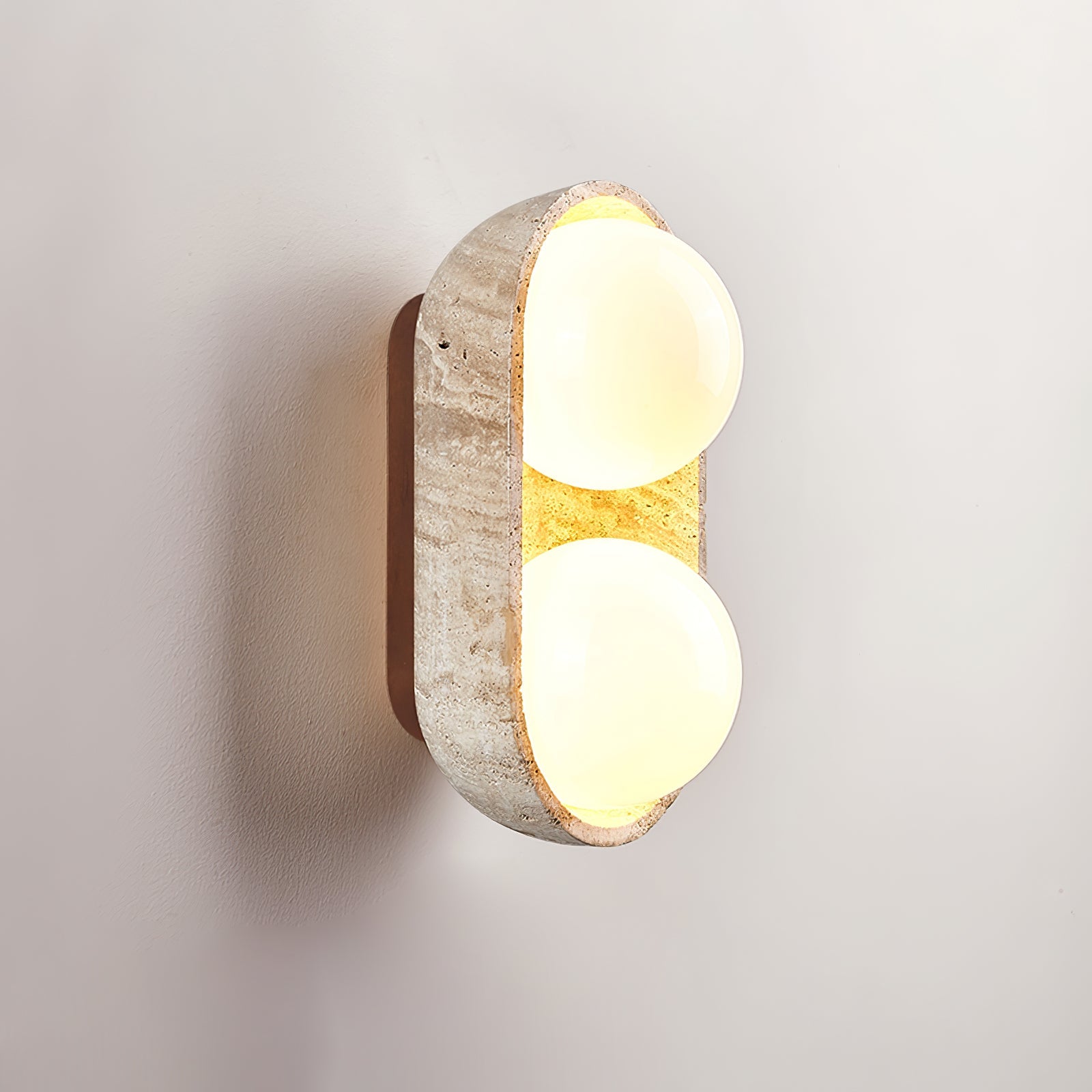 Trio Globe Travertine Wall Sconce - Blowlighting