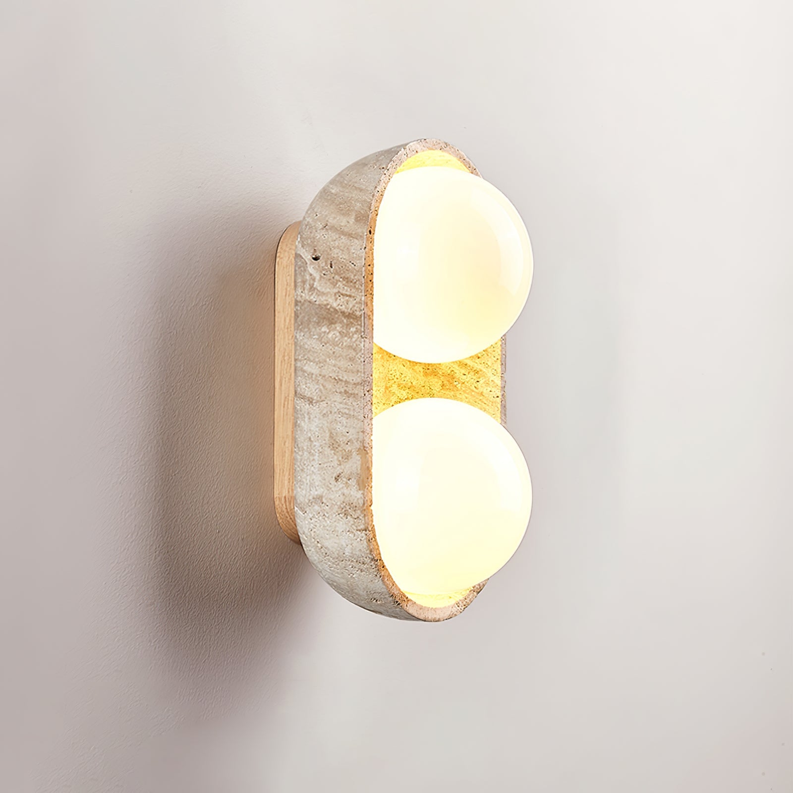 Trio Globe Travertine Wall Sconce - Blowlighting