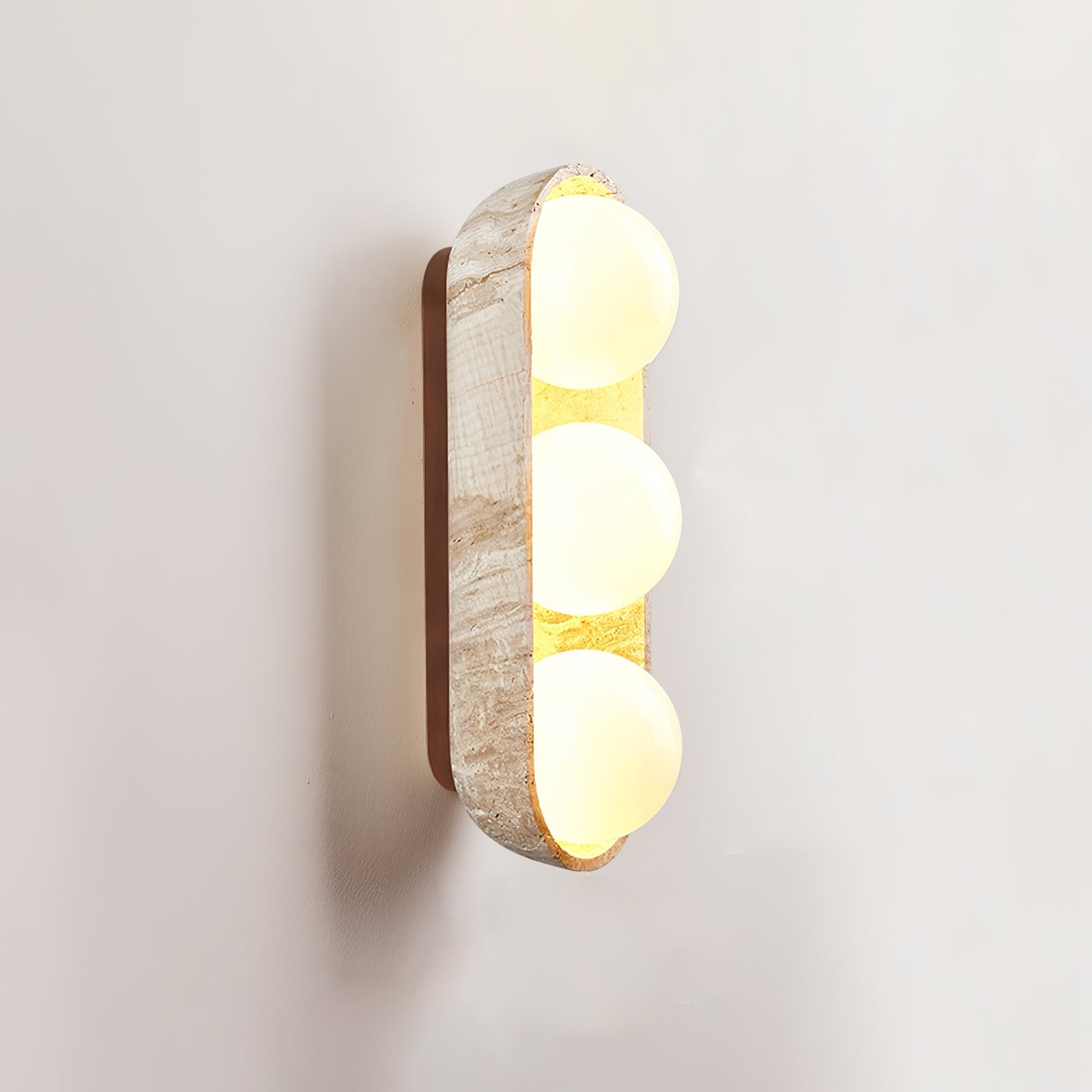 Trio Globe Travertine Wall Sconce - Blowlighting