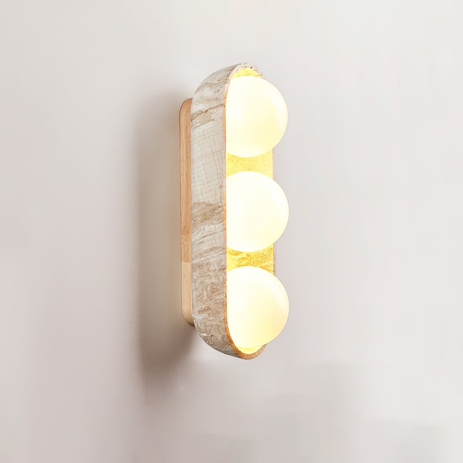 Trio Globe Travertine Wall Sconce - Blowlighting