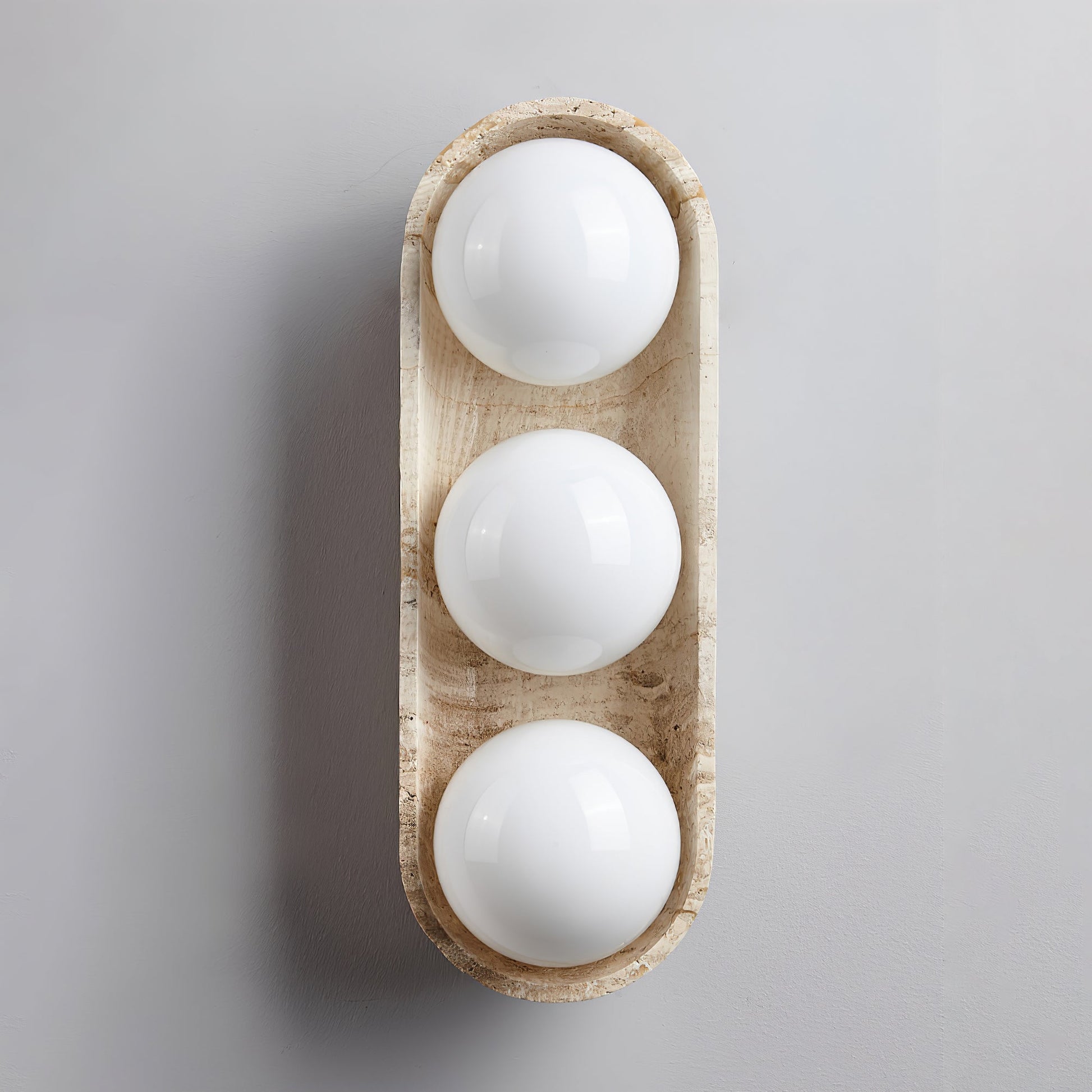 Trio Globe Travertine Wall Sconce - Blowlighting