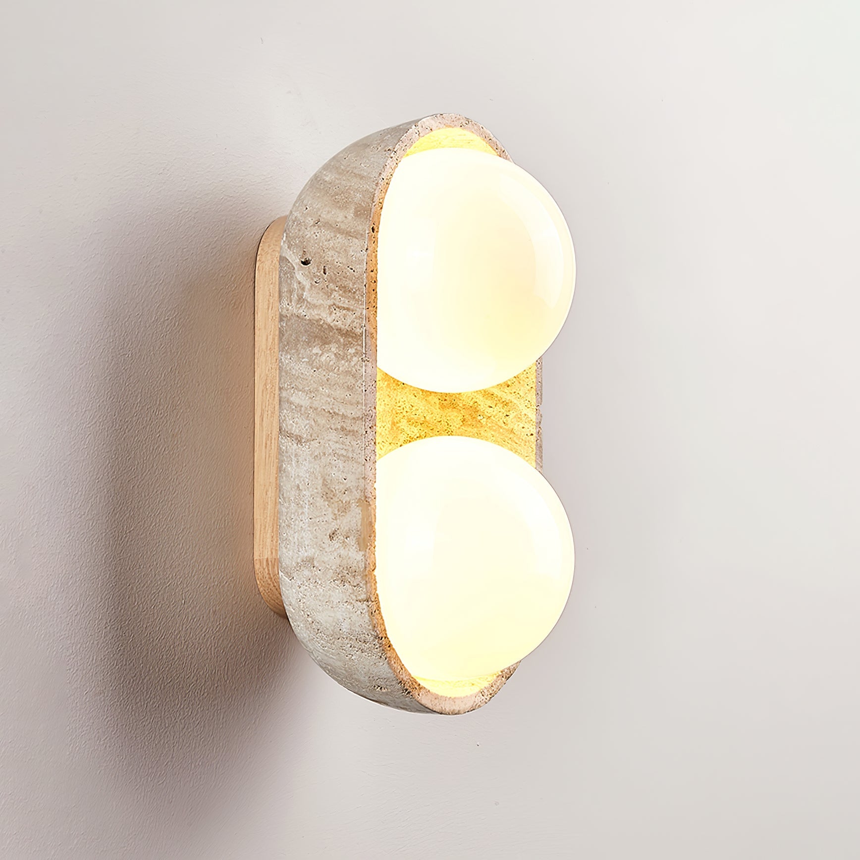 Trio Globe Travertine Wall Sconce - Blowlighting