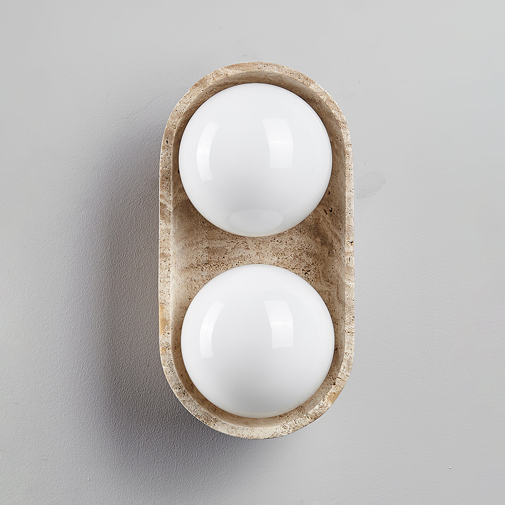 Trio Globe Travertine Wall Sconce - Blowlighting