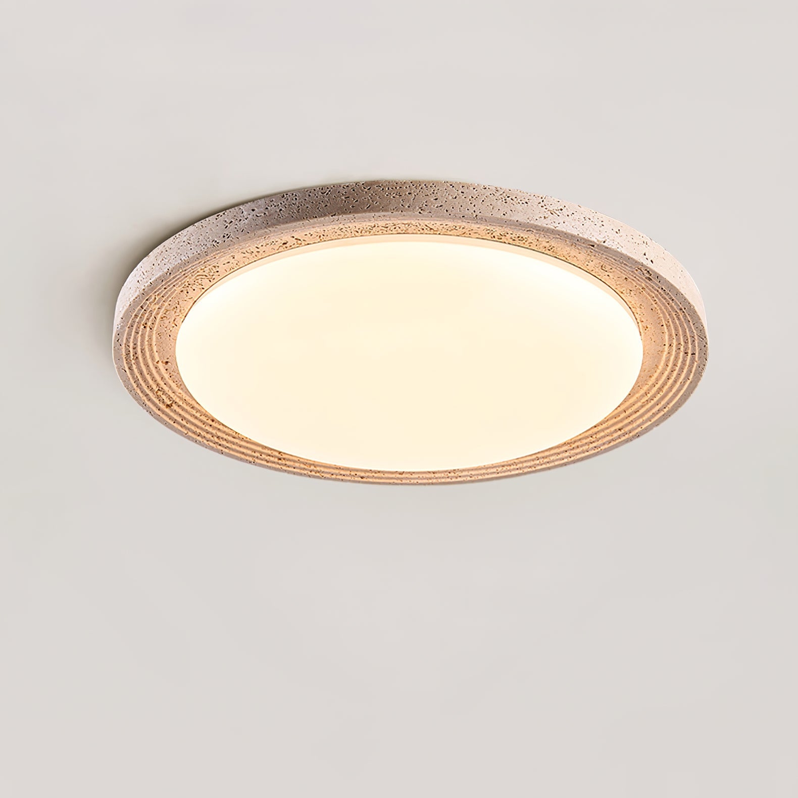 Olphaan Ringed Travertine Ceiling Light - Blowlighting