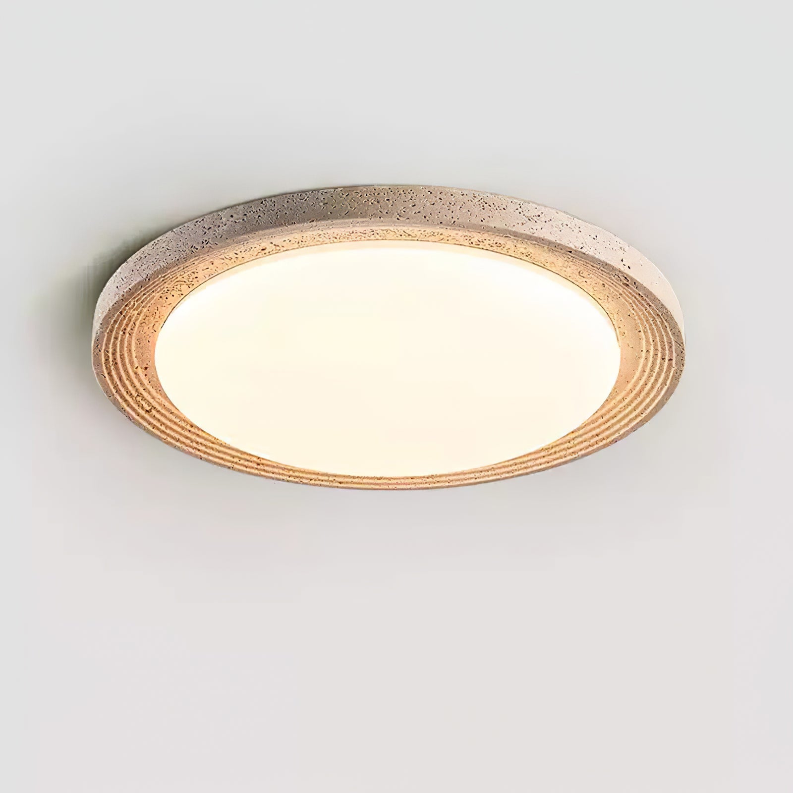 Olphaan Ringed Travertine Ceiling Light - Blowlighting