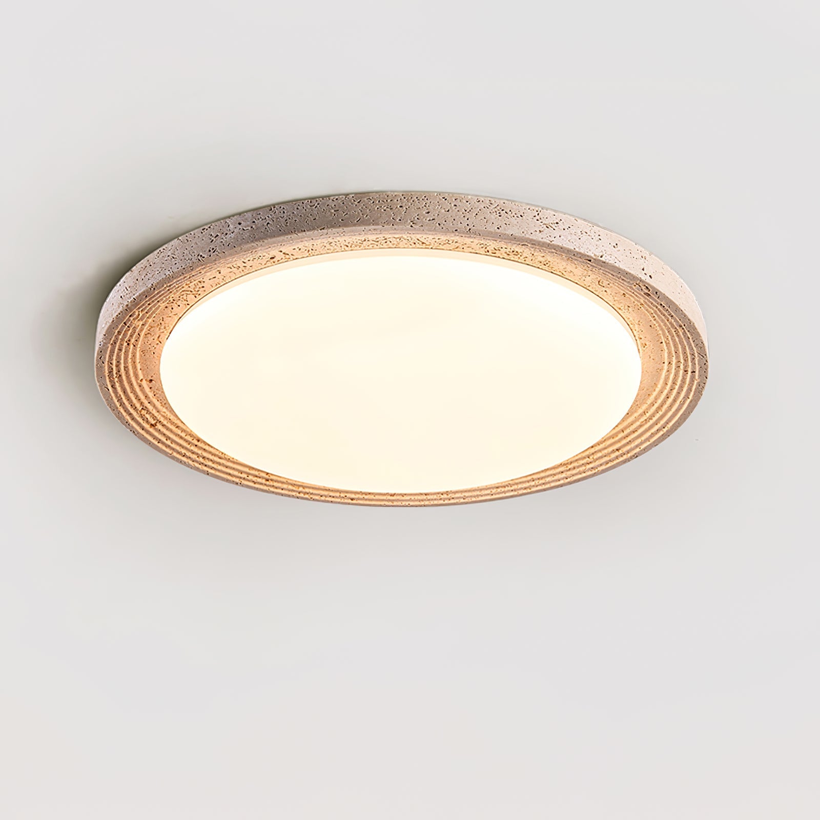 Olphaan Ringed Travertine Ceiling Light - Blowlighting
