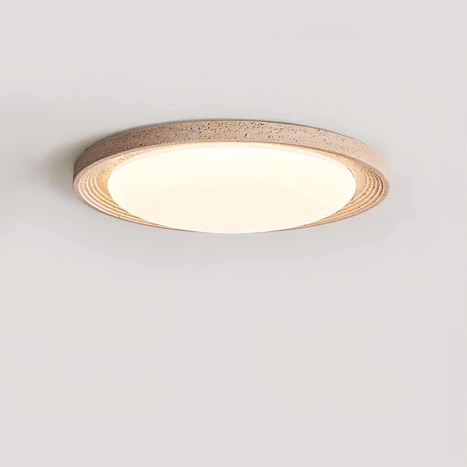 Olphaan Ringed Travertine Ceiling Light - Blowlighting