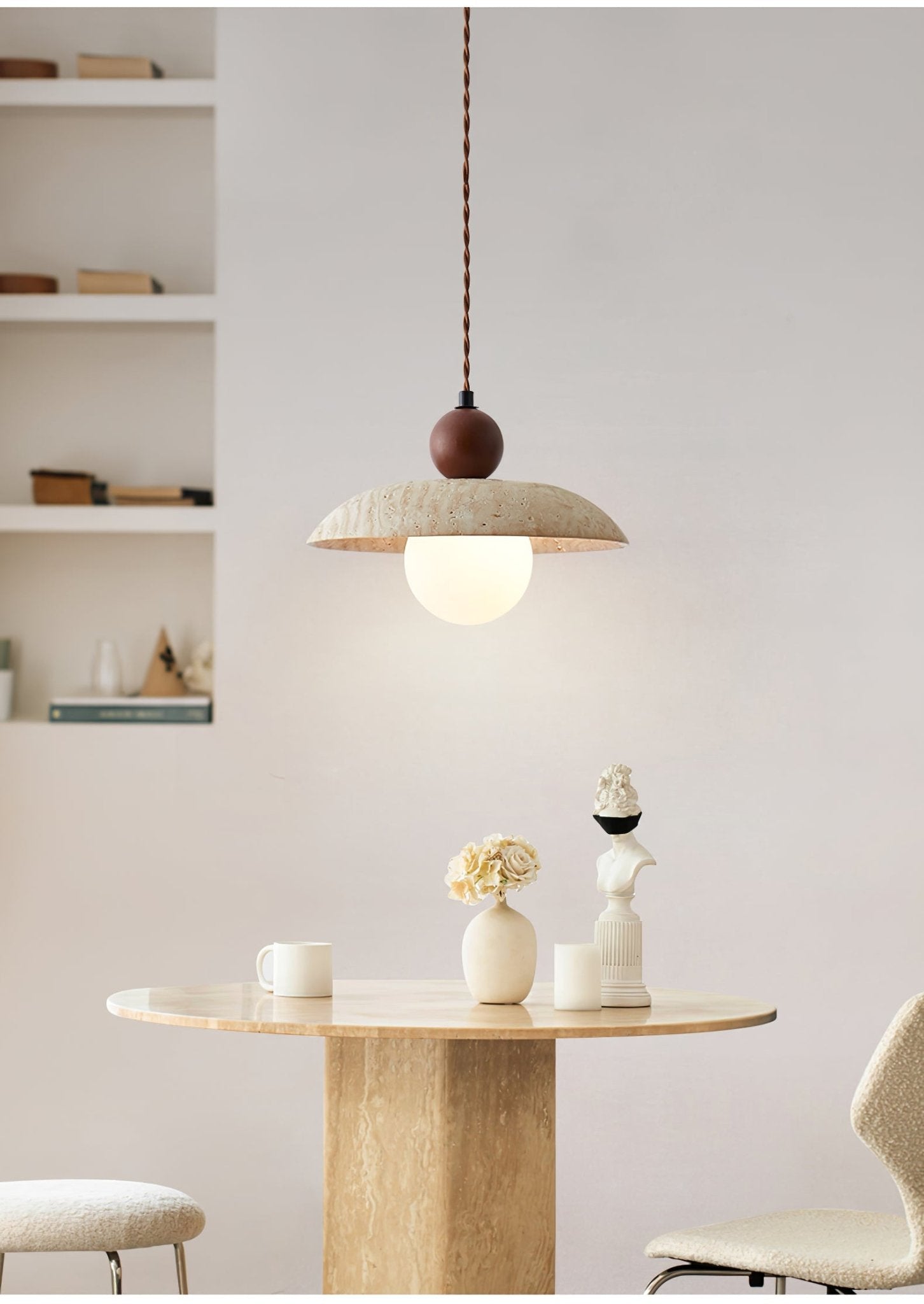 Soleil Travertine Pendant Light - Blowlighting