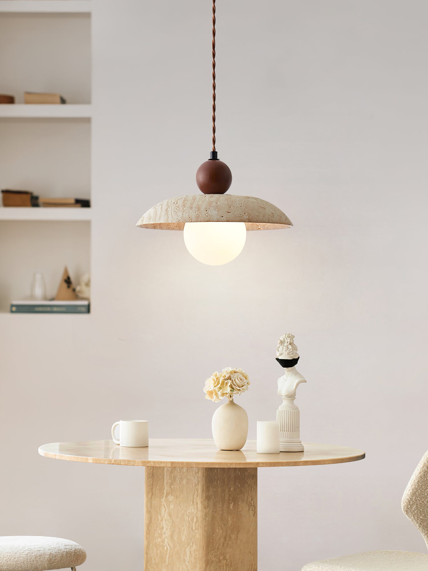 Soleil Travertine Pendant Light - Blowlighting