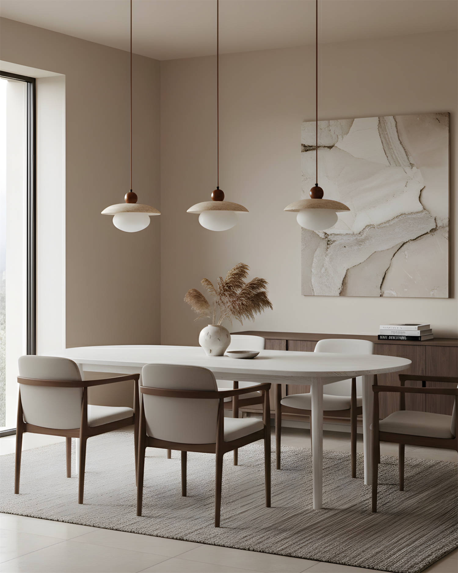Solven Modern Travertine Pendant Light