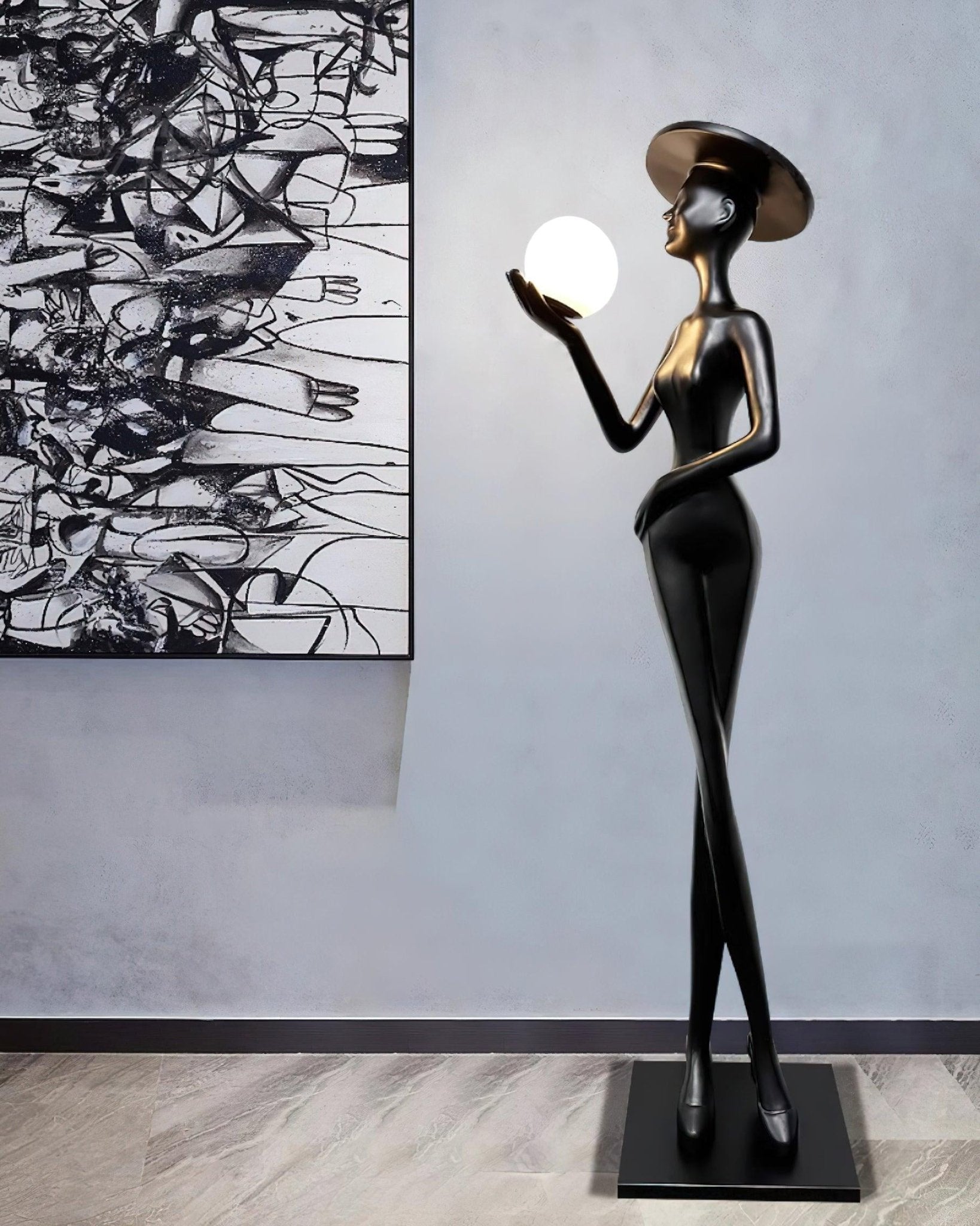 Zevinen Elegant Black Metal Floor Lamp - Blowlighting