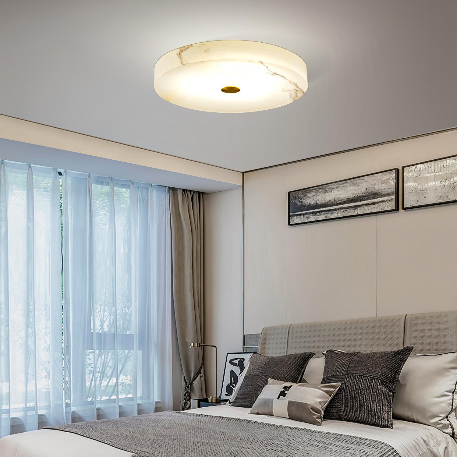 Olaean Alabaster Flush Mount - Blowlighting