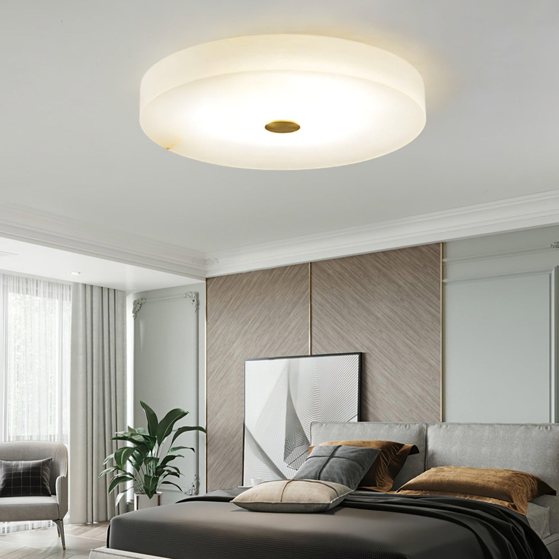 Olaean Alabaster Flush Mount - Blowlighting