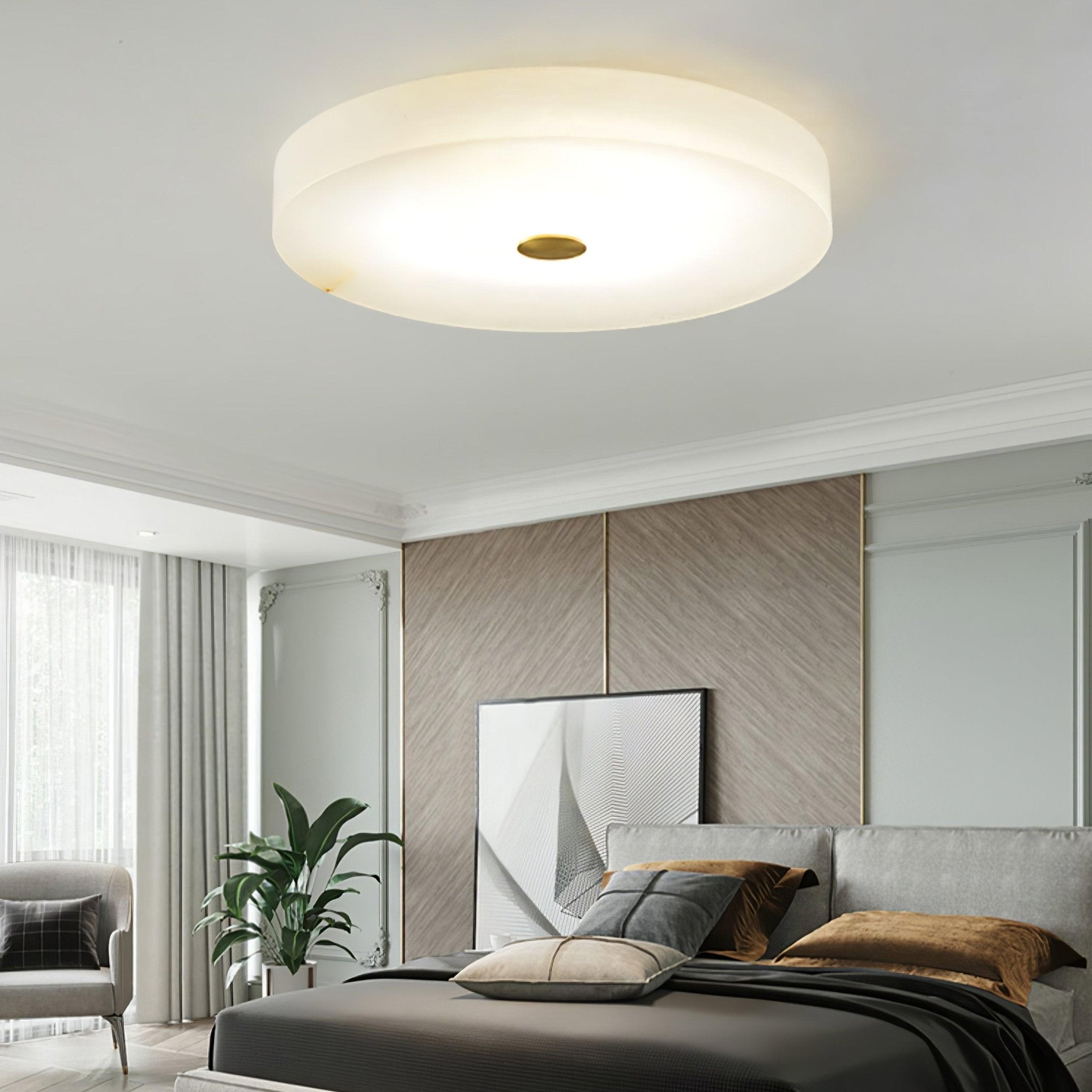 Olaean Alabaster Flush Mount - Blowlighting