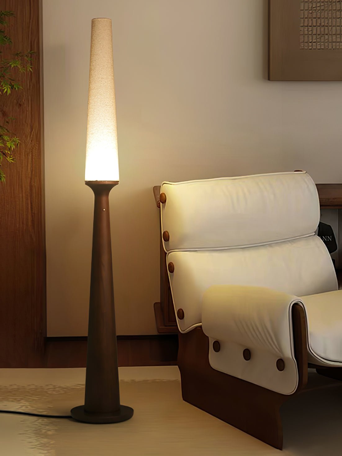 Vetheora Tapered Wood Floor Lamp - Blowlighting