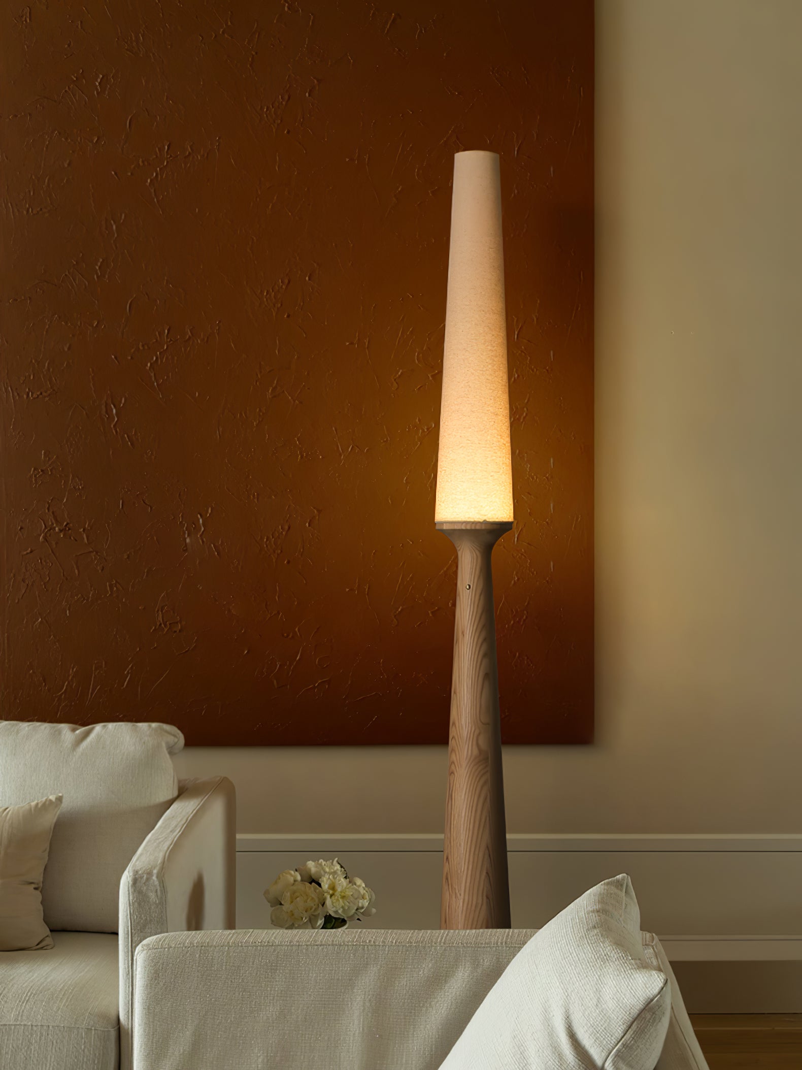 Vetheora Tapered Wood Floor Lamp - Blowlighting