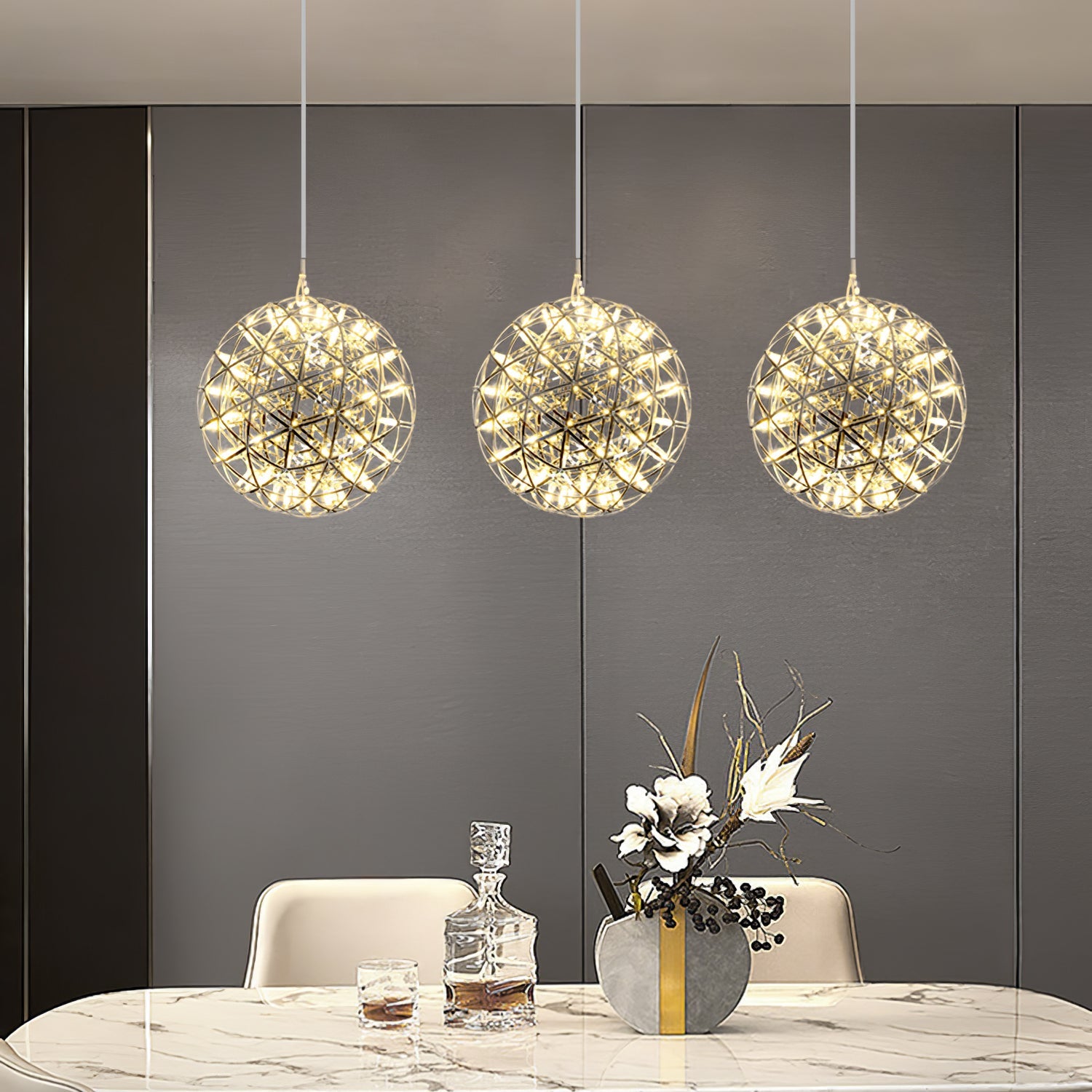 Silver Spark Ball Pendant Light - Blowlighting