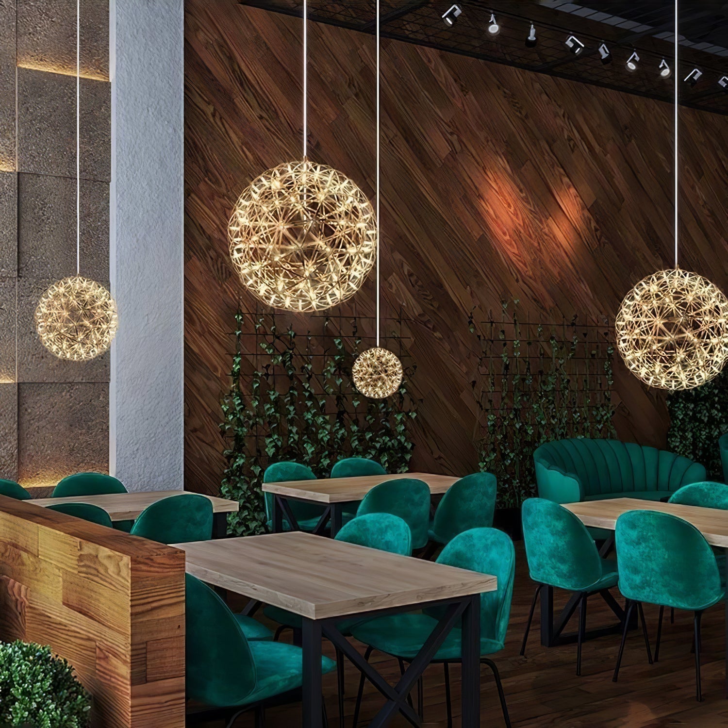 Gold Spark Ball Pendant Light - Blowlighting