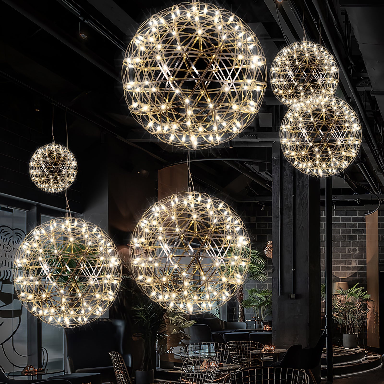Silver Spark Ball Pendant Light - Blowlighting