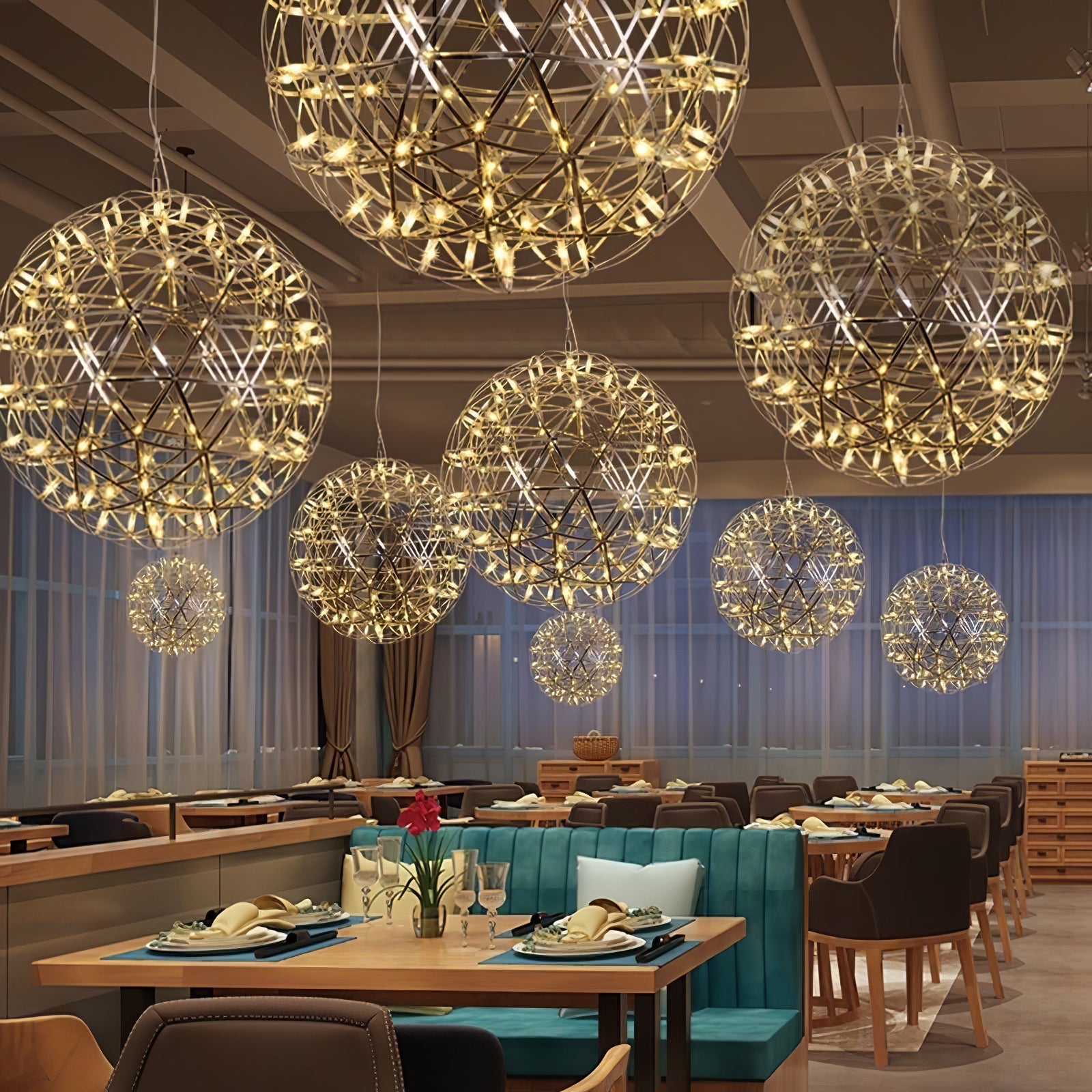 Silver Spark Ball Pendant Light - Blowlighting