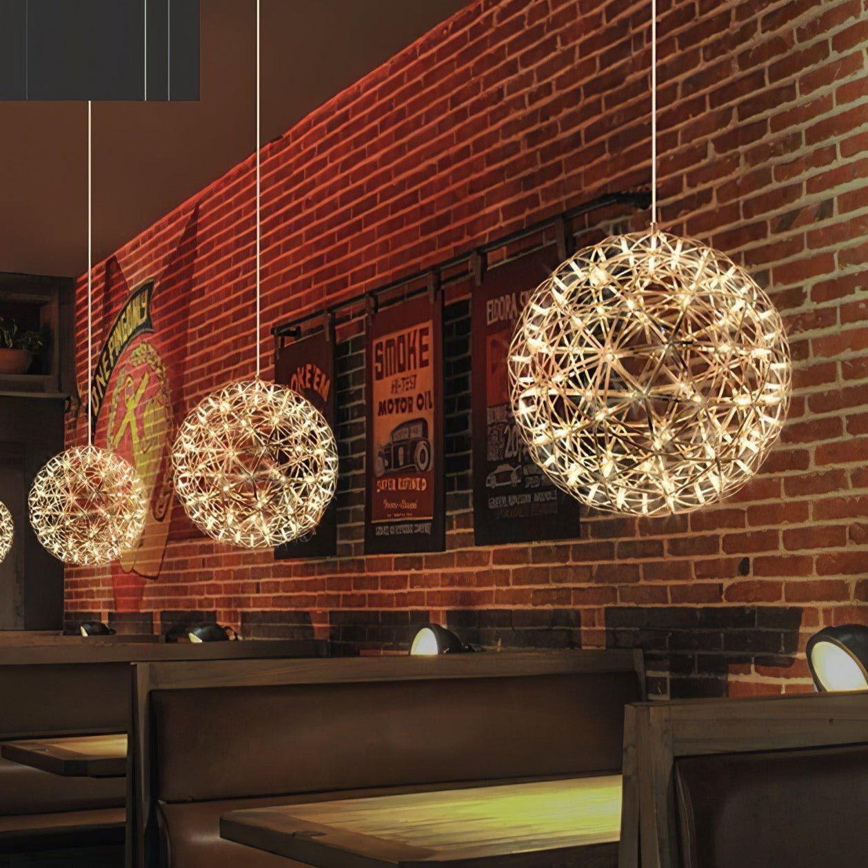 Gold Spark Ball Pendant Light - Blowlighting