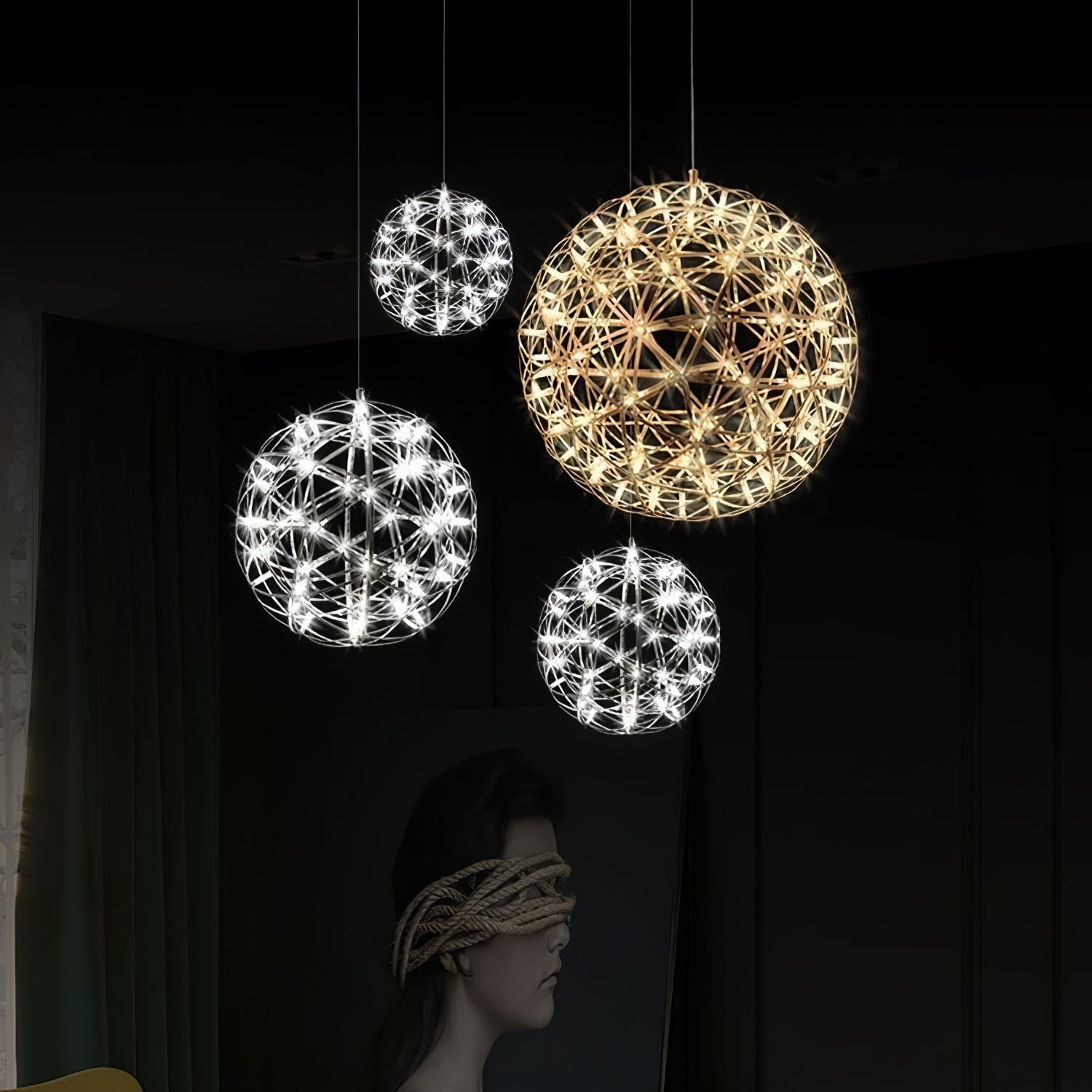 Silver Spark Ball Pendant Light - Blowlighting