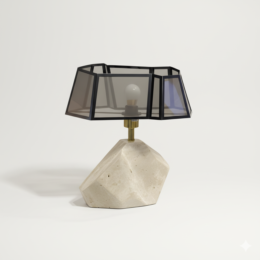 Spectra Modern Travertine Table Light