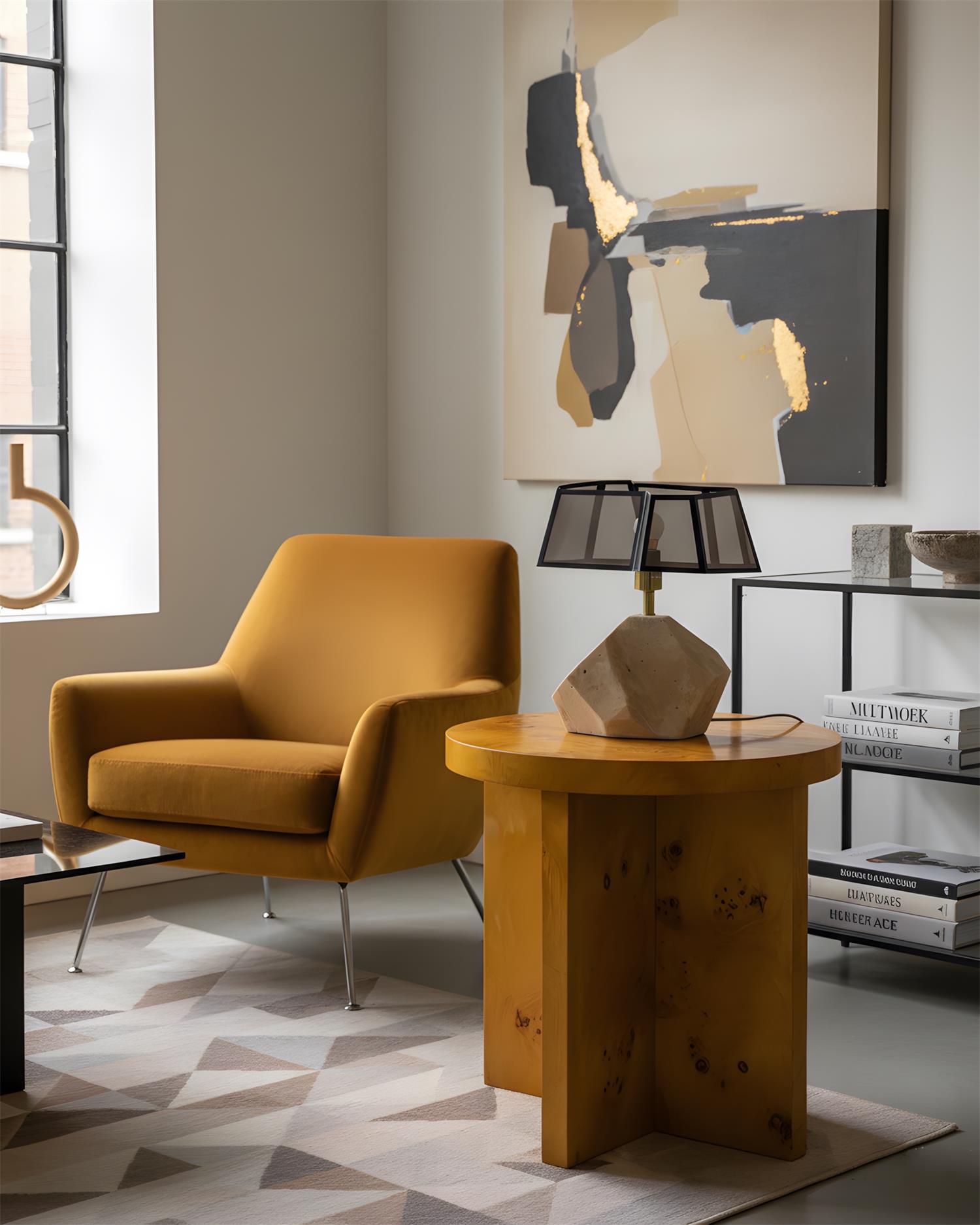 Spectra Modern Travertine Table Light