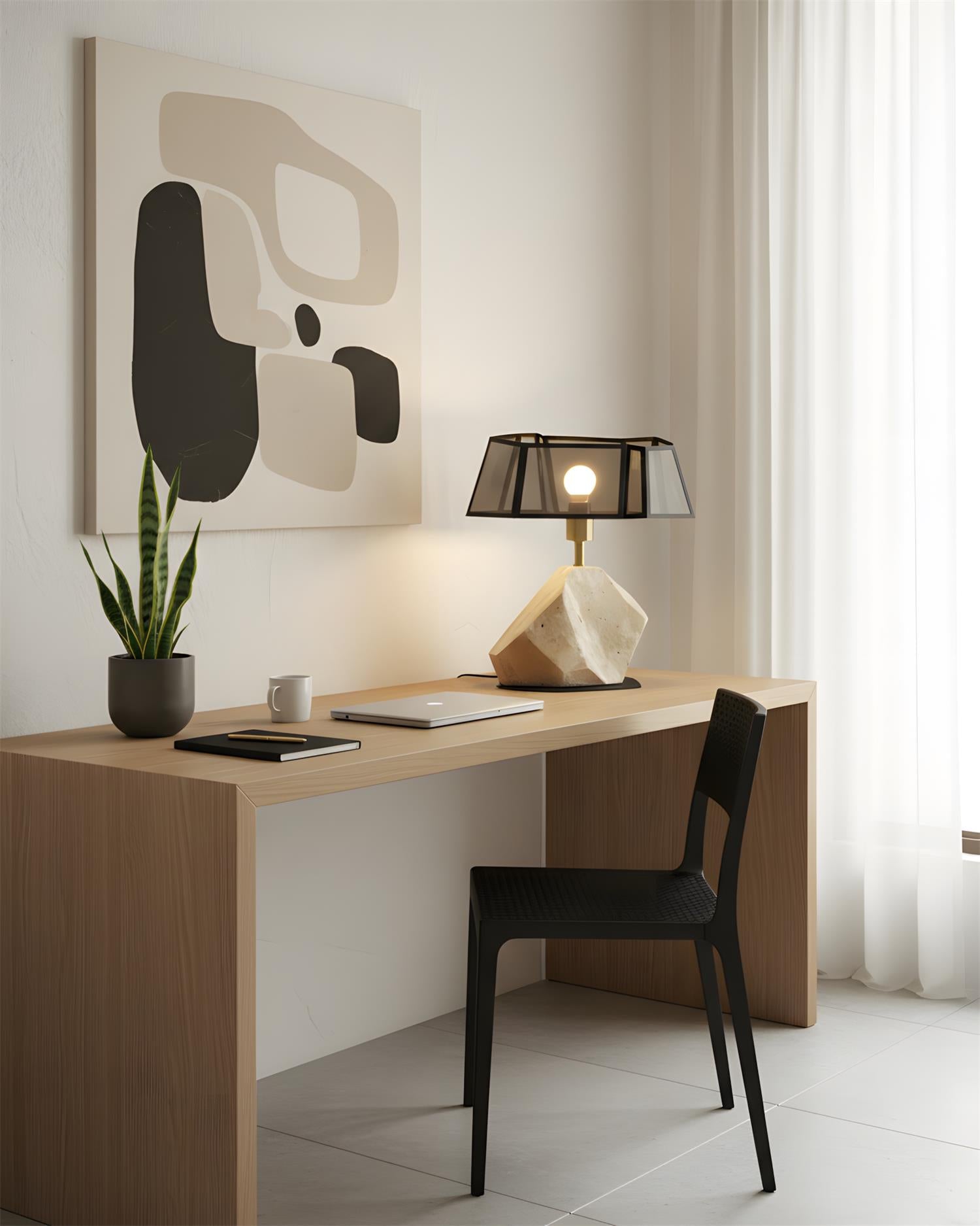 Spectra Modern Travertine Table Light