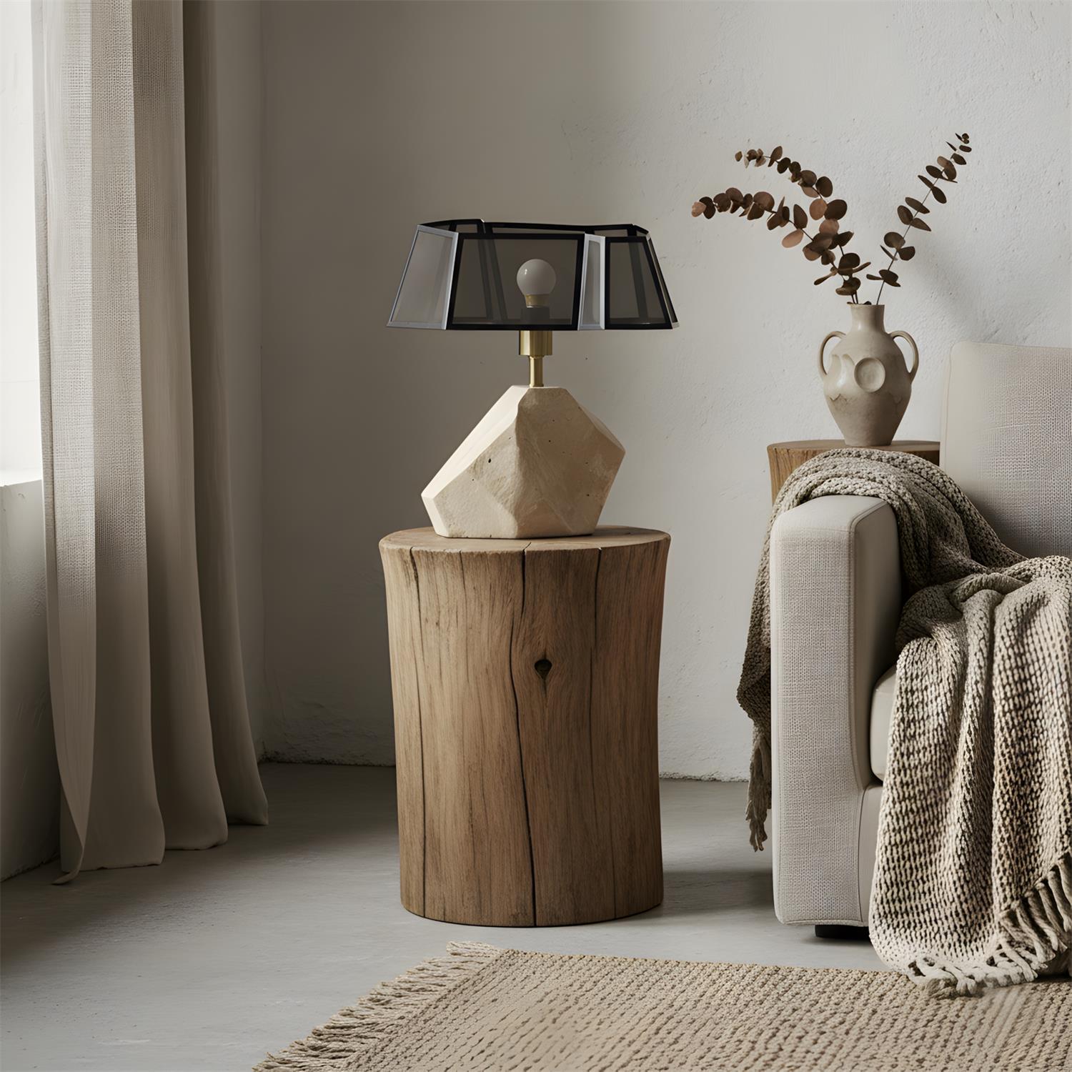 Spectra Modern Travertine Table Light