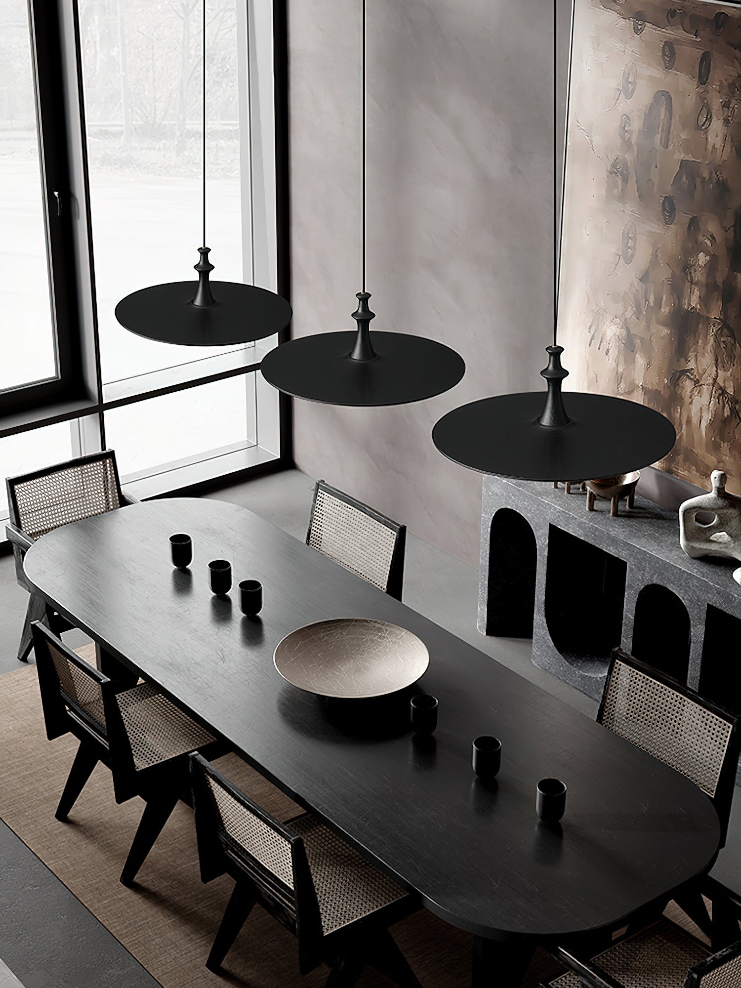 Syrinyra Sculptural Wood Disc Pendant Light - Blowlighting