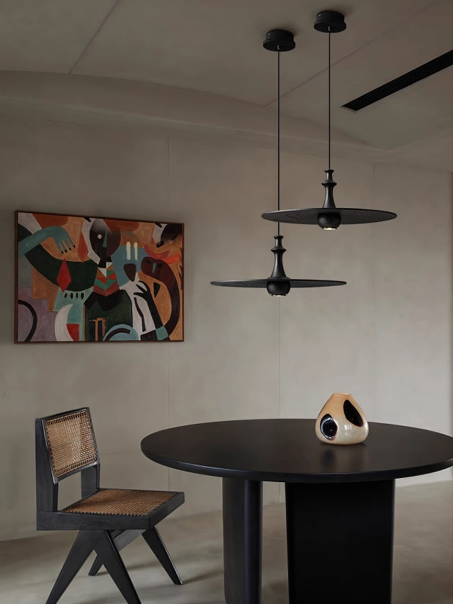 Syrinyra Sculptural Wood Disc Pendant Light - Blowlighting