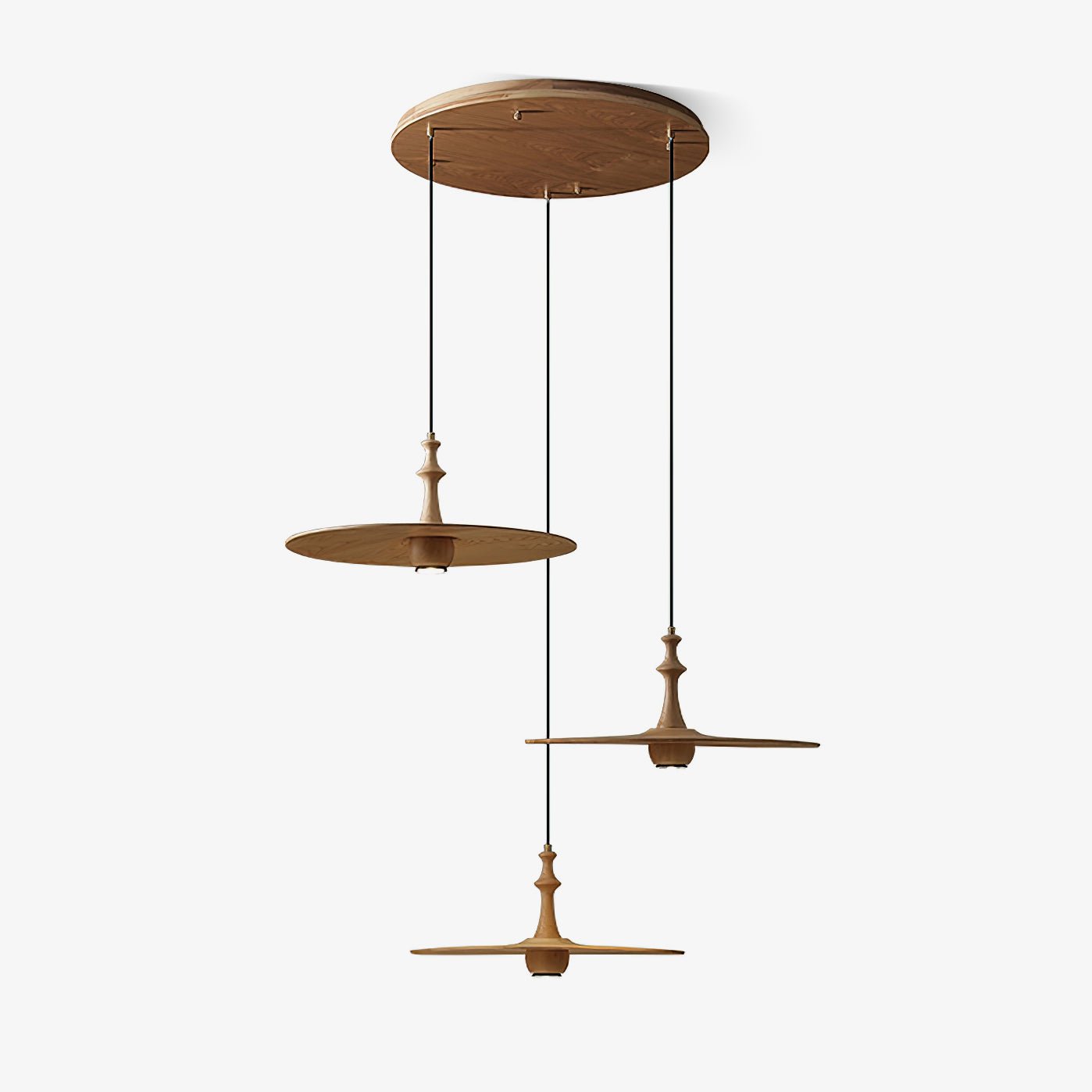 Syrinyra Sculptural Wood Disc Pendant Light - Blowlighting