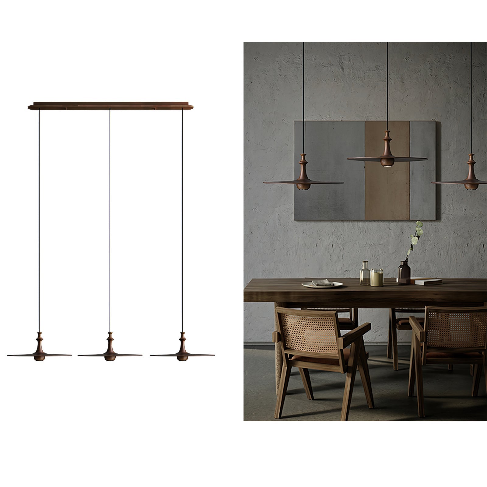 Syrinyra Sculptural Wood Disc Pendant Light - Blowlighting
