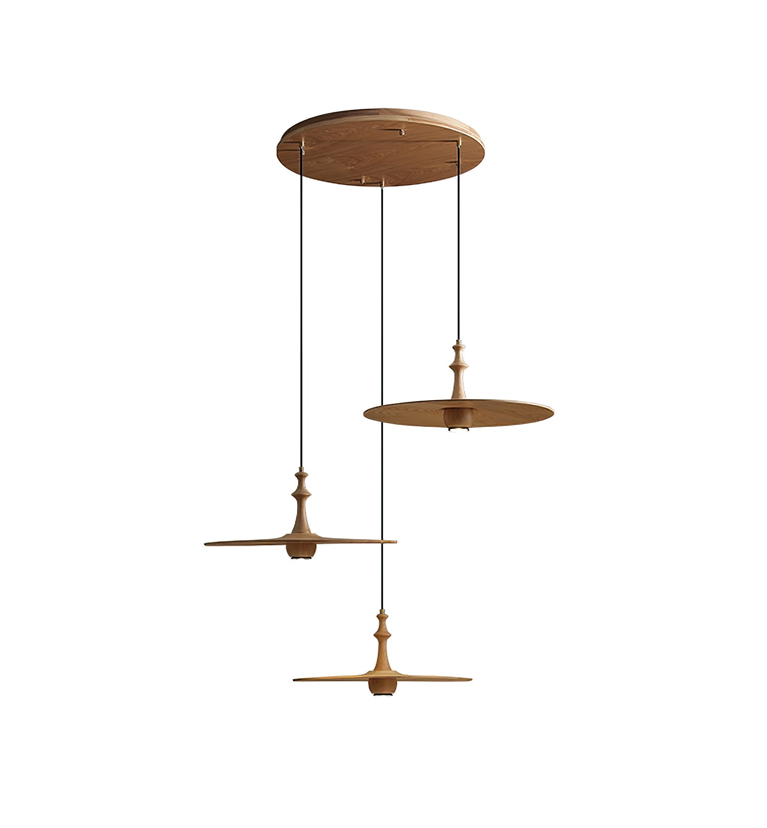 Syrinyra Sculptural Wood Disc Pendant Light - Blowlighting