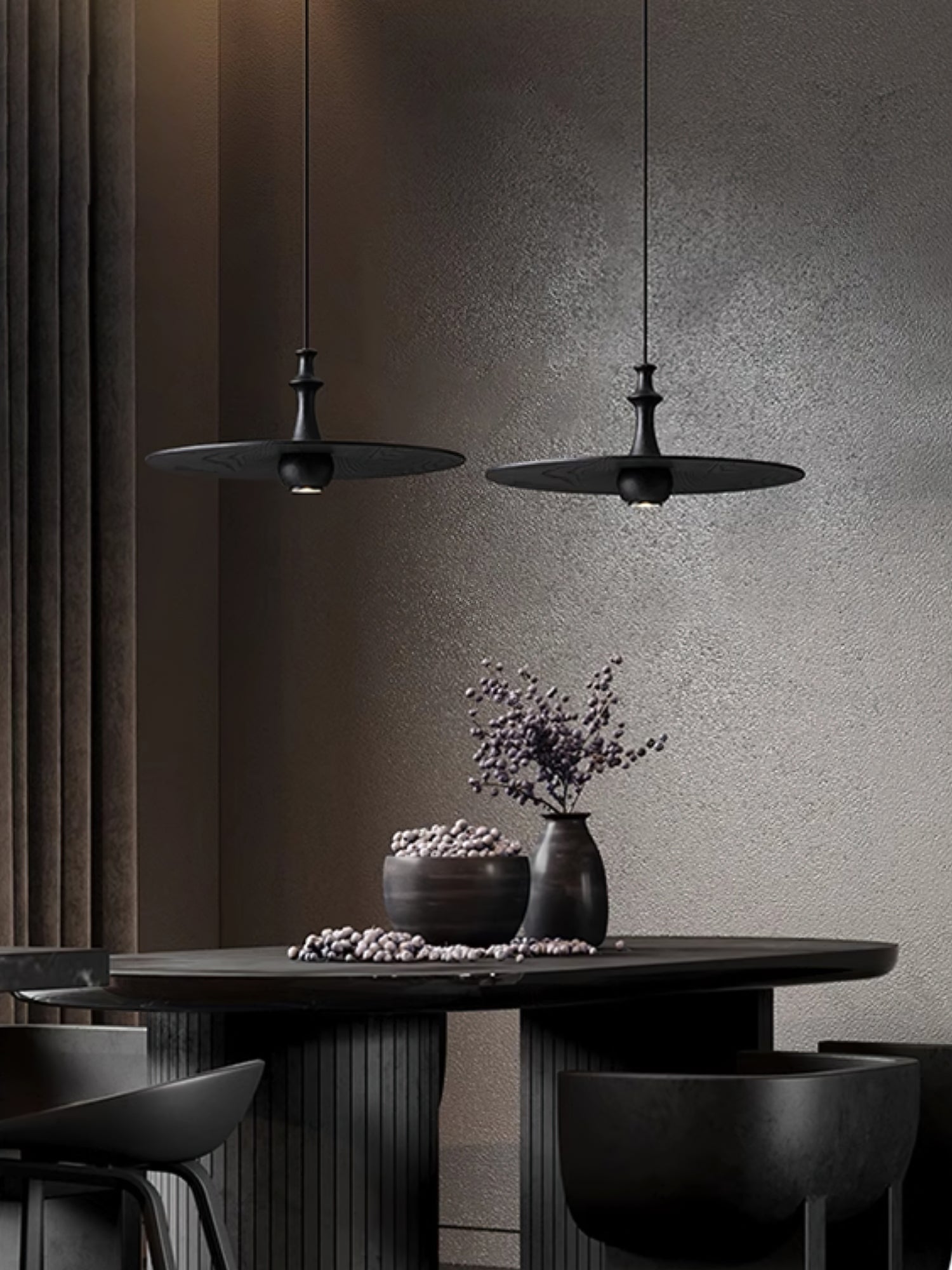 Syrinyra Sculptural Wood Disc Pendant Light - Blowlighting