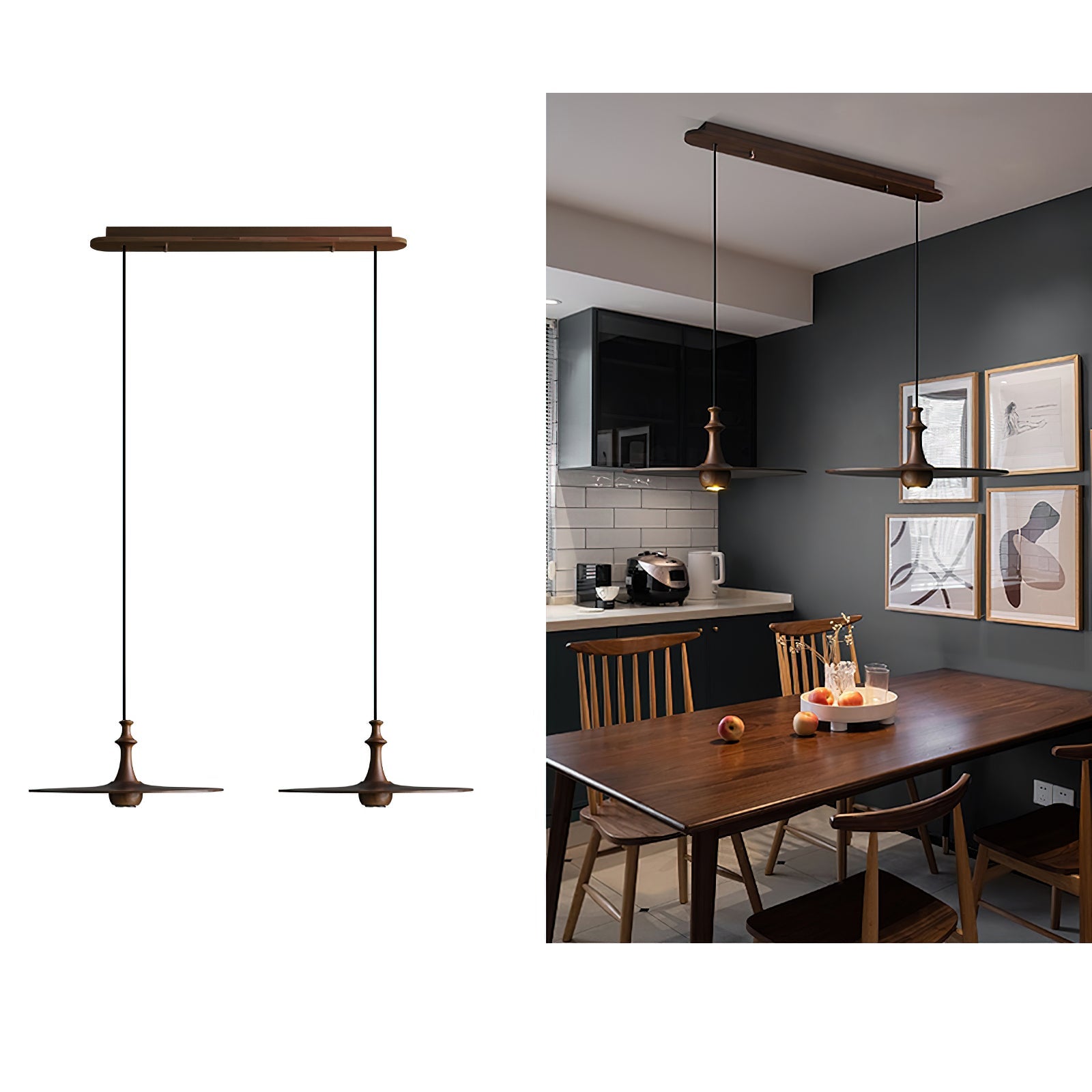 Syrinyra Sculptural Wood Disc Pendant Light - Blowlighting