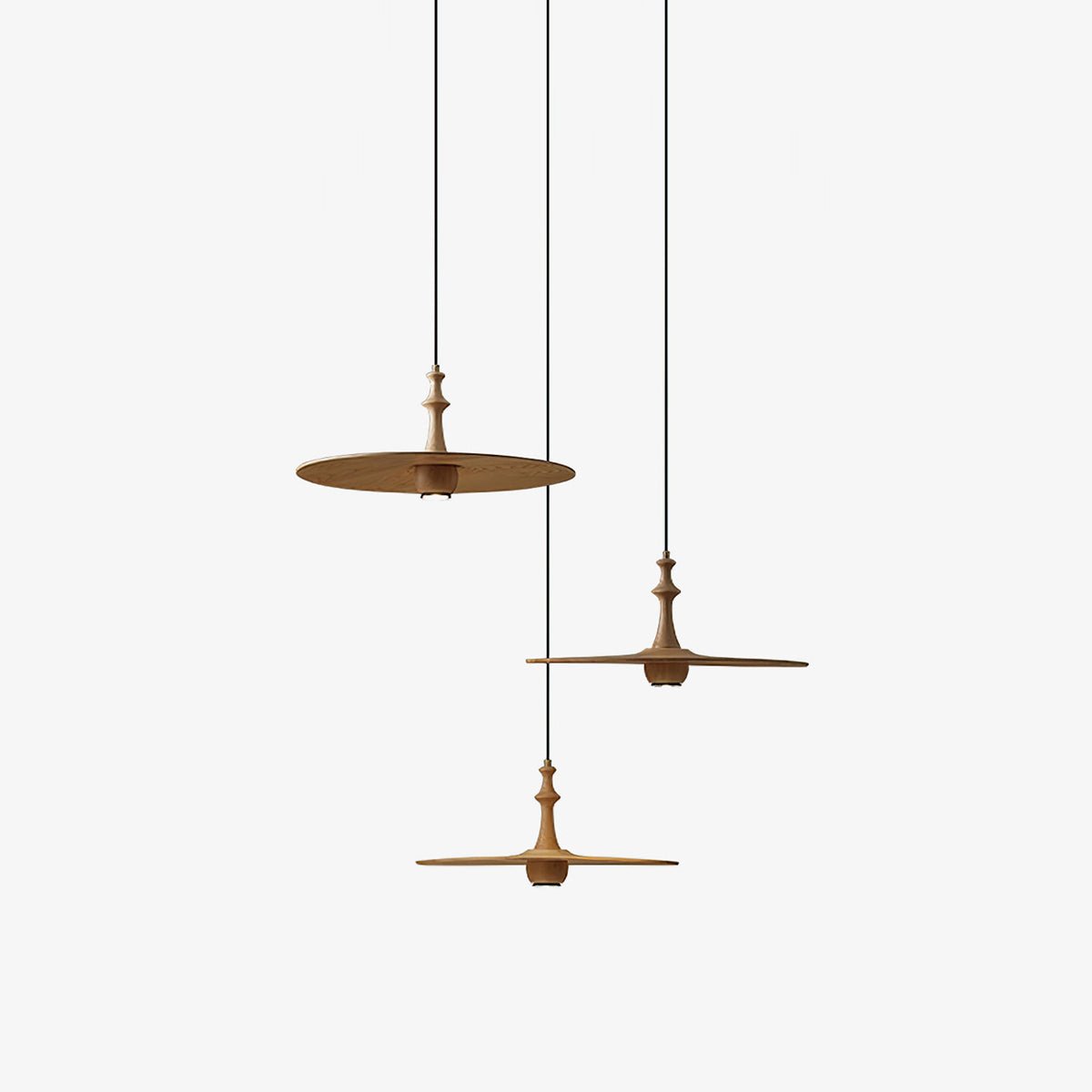 Syrinyra Sculptural Wood Disc Pendant Light - Blowlighting