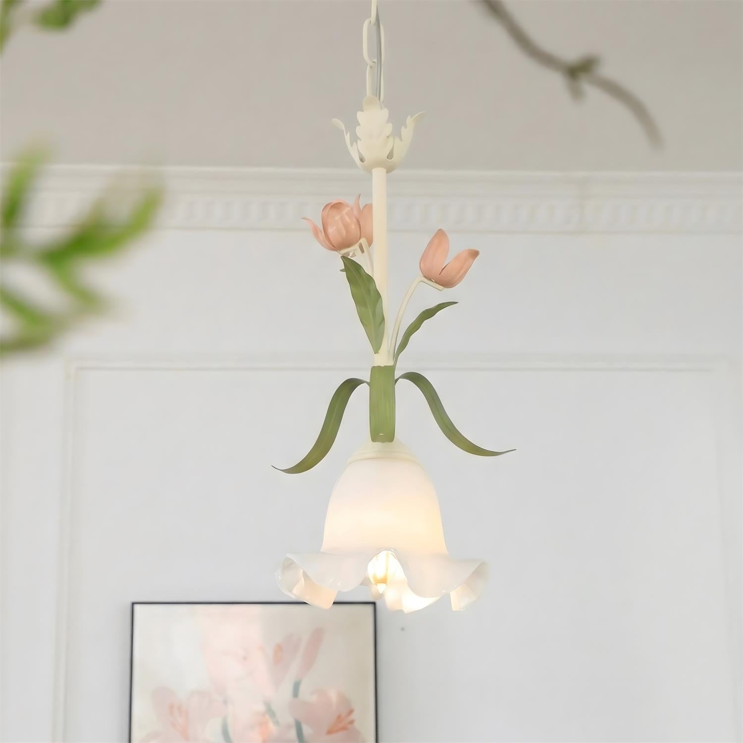 Springeau Floral Glass Pendant Light
