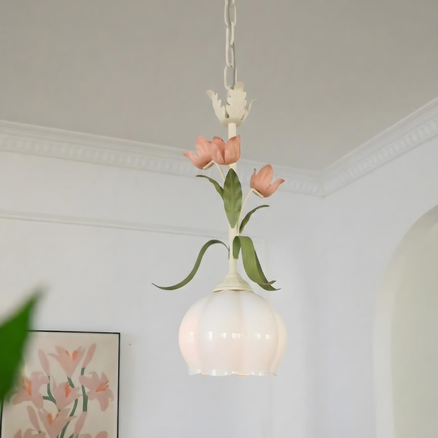 Springeau Floral Glass Pendant Light